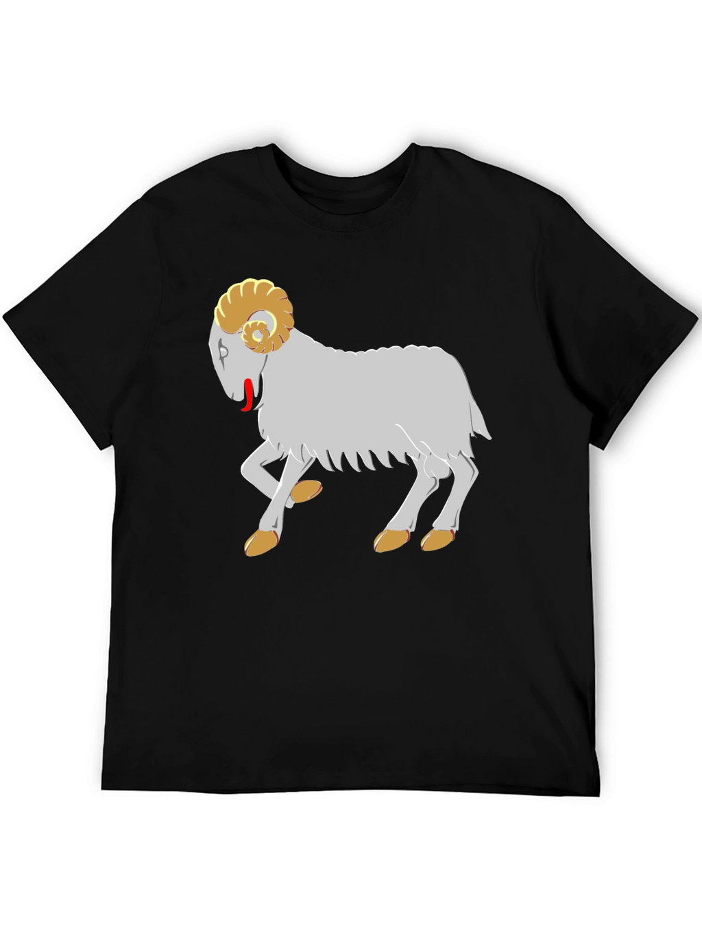 Ram Graphic Tee - Black Cotton T-Shirt