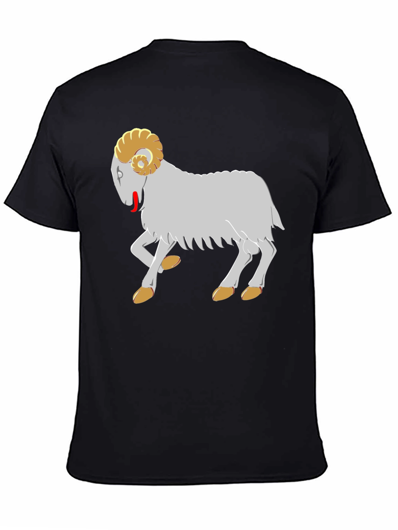 Ram Graphic Tee - Black Cotton T-Shirt