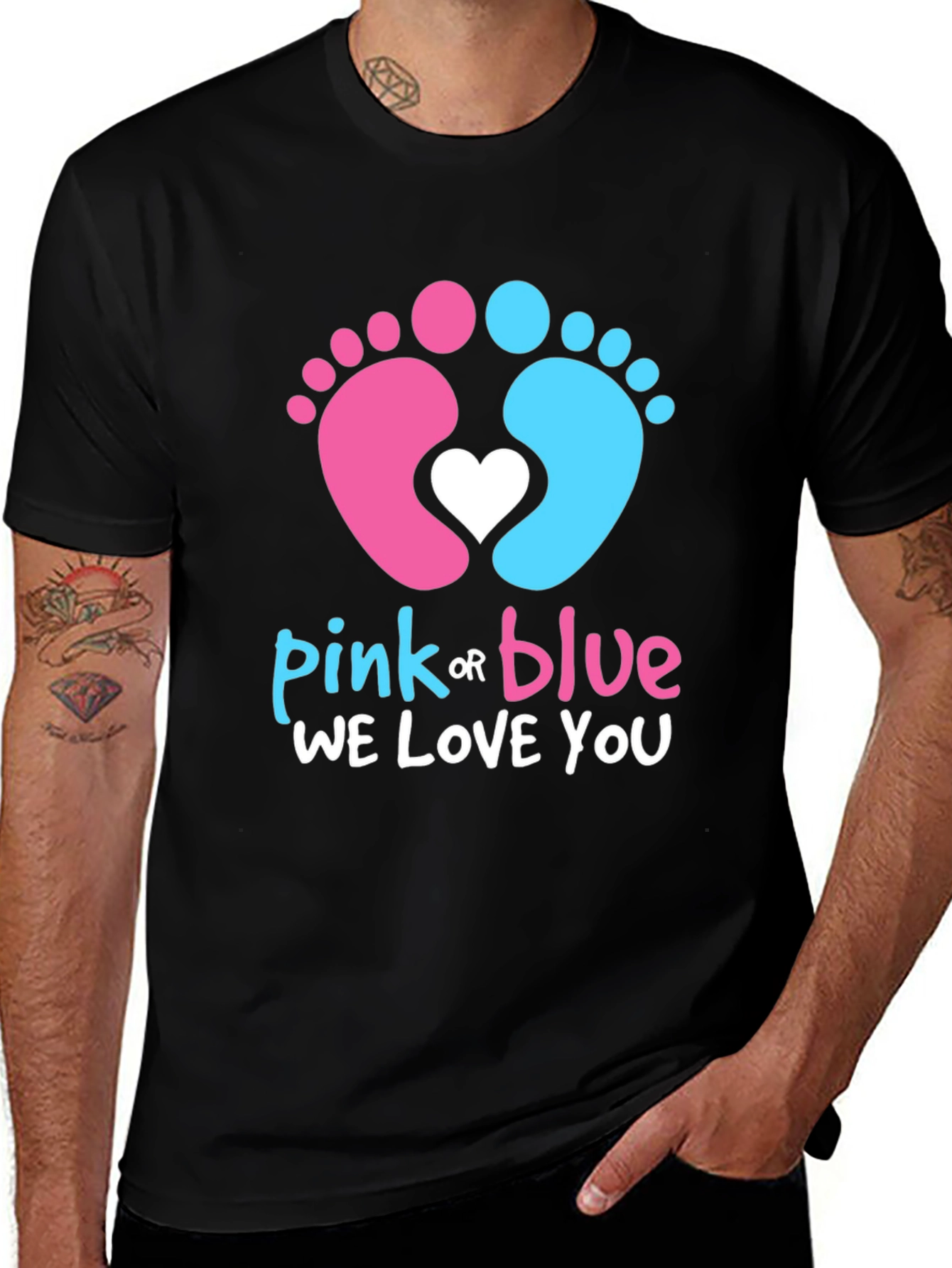 Pink or Blue We Love You Gender Reveal T-Shirt