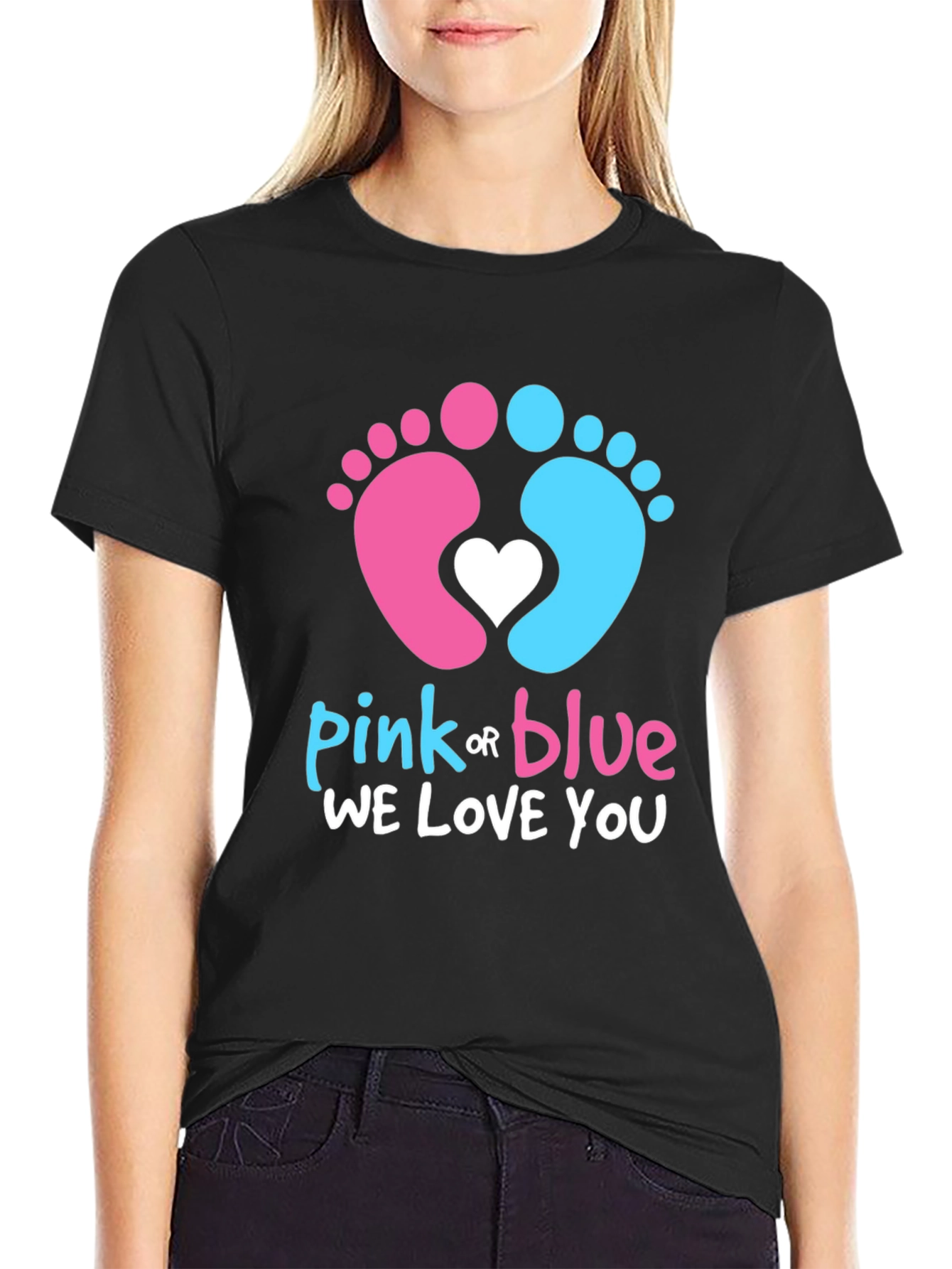 Pink or Blue We Love You Gender Reveal T-Shirt