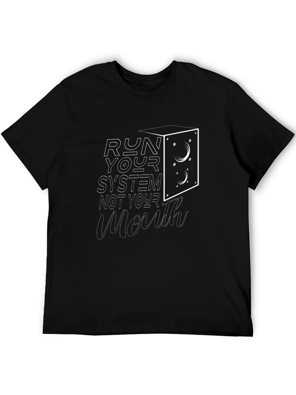 Run Your System Graphic Tee - Black Cotton Blend
