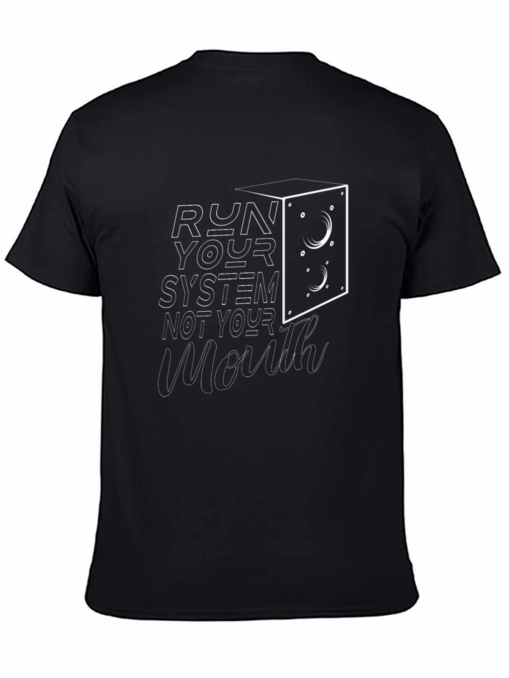 Run Your System Graphic Tee - Black Cotton Blend