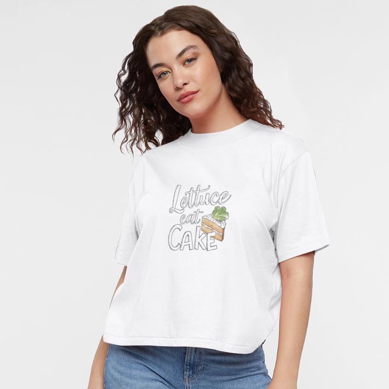 Lettuce Eat Cake Foodie Print - Funny Cake & Salad