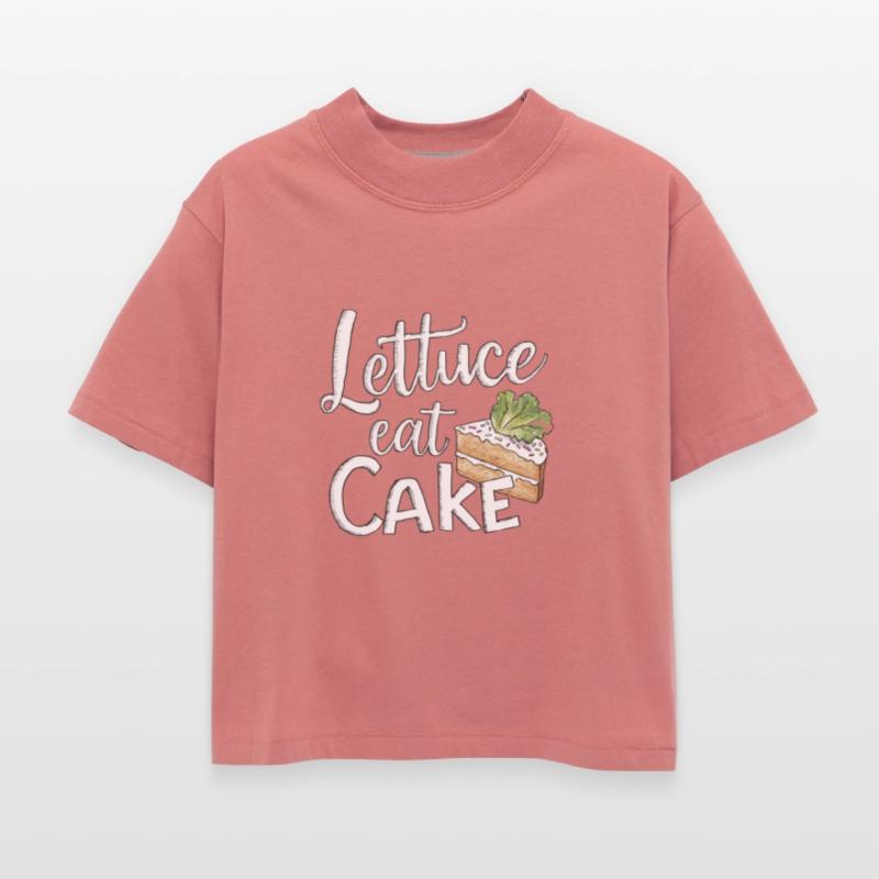 Lettuce Eat Cake Foodie Print - Funny Cake & Salad