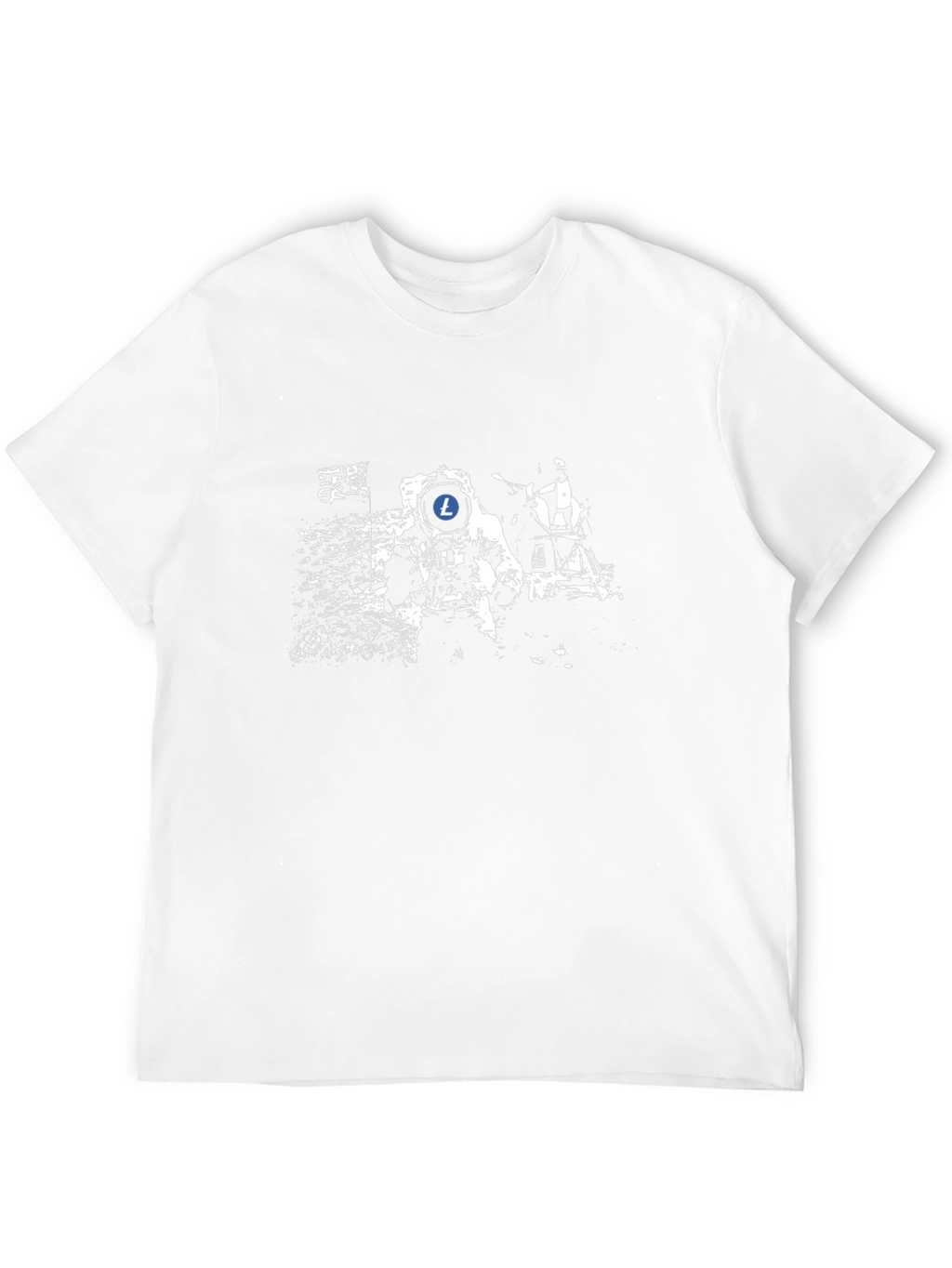 Astronaut Litecoin T-Shirt - Mens Black Tee