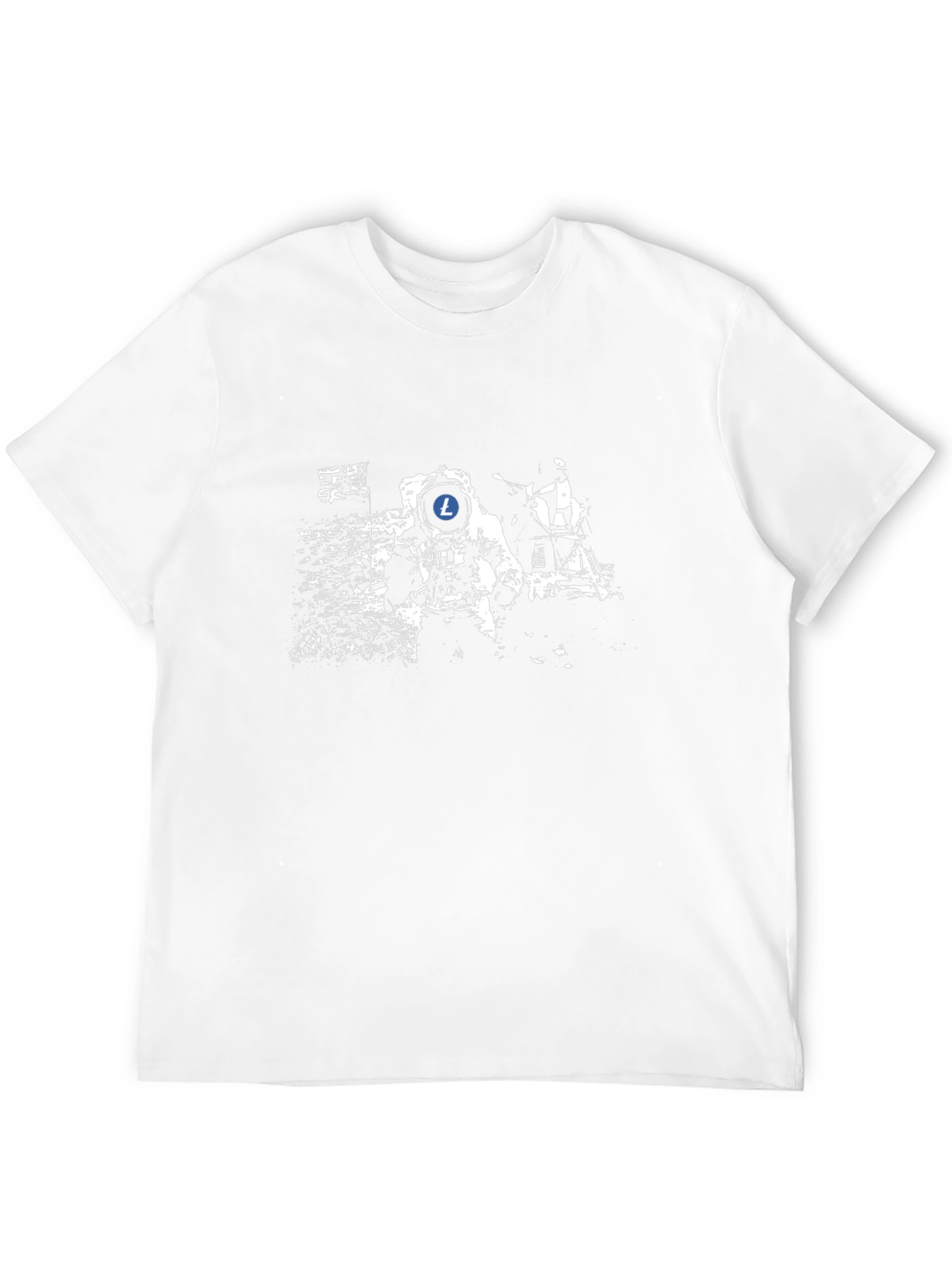 Astronaut Litecoin T-Shirt - Mens Black Tee