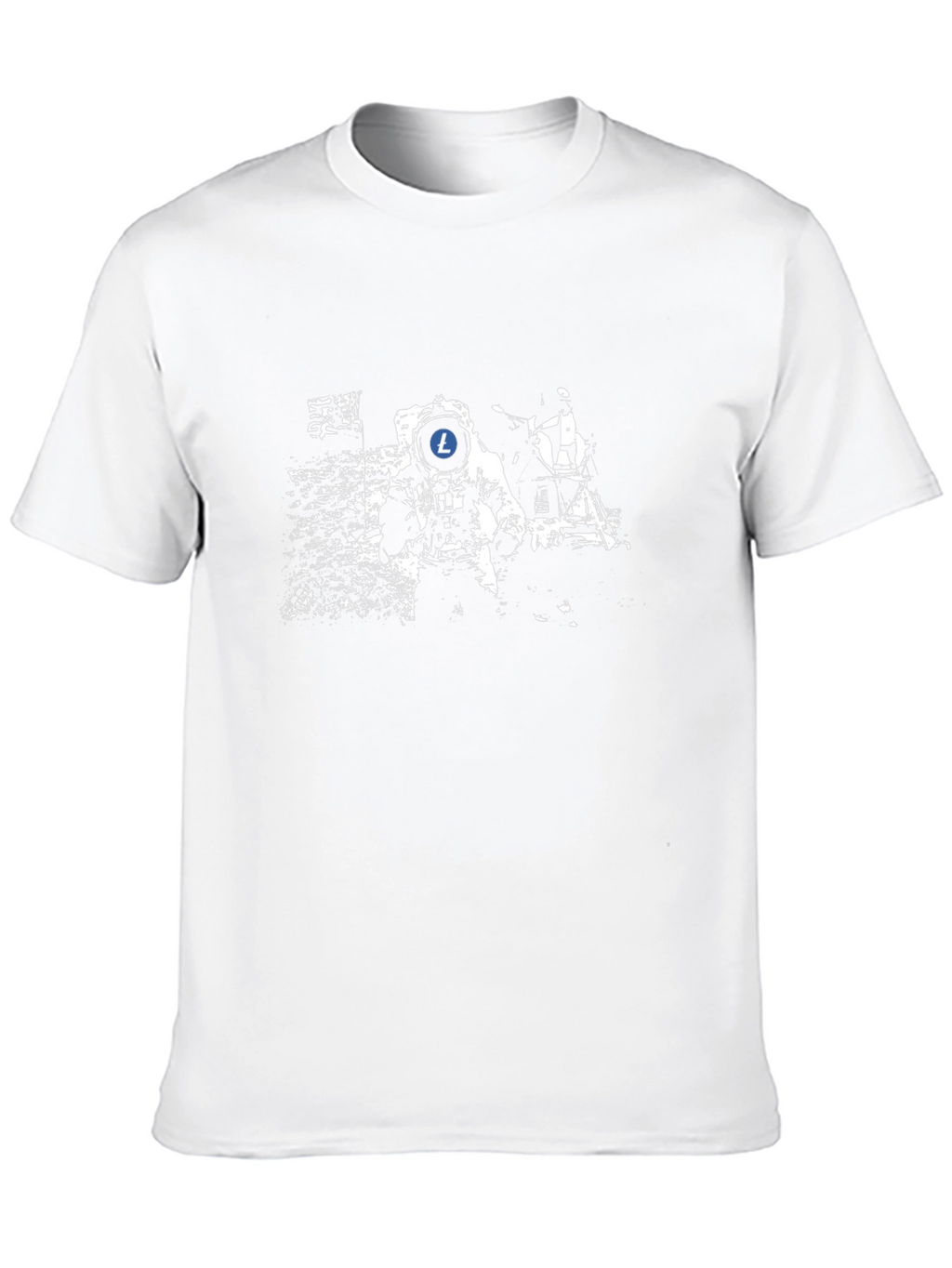 Astronaut Litecoin T-Shirt - Mens Black Tee