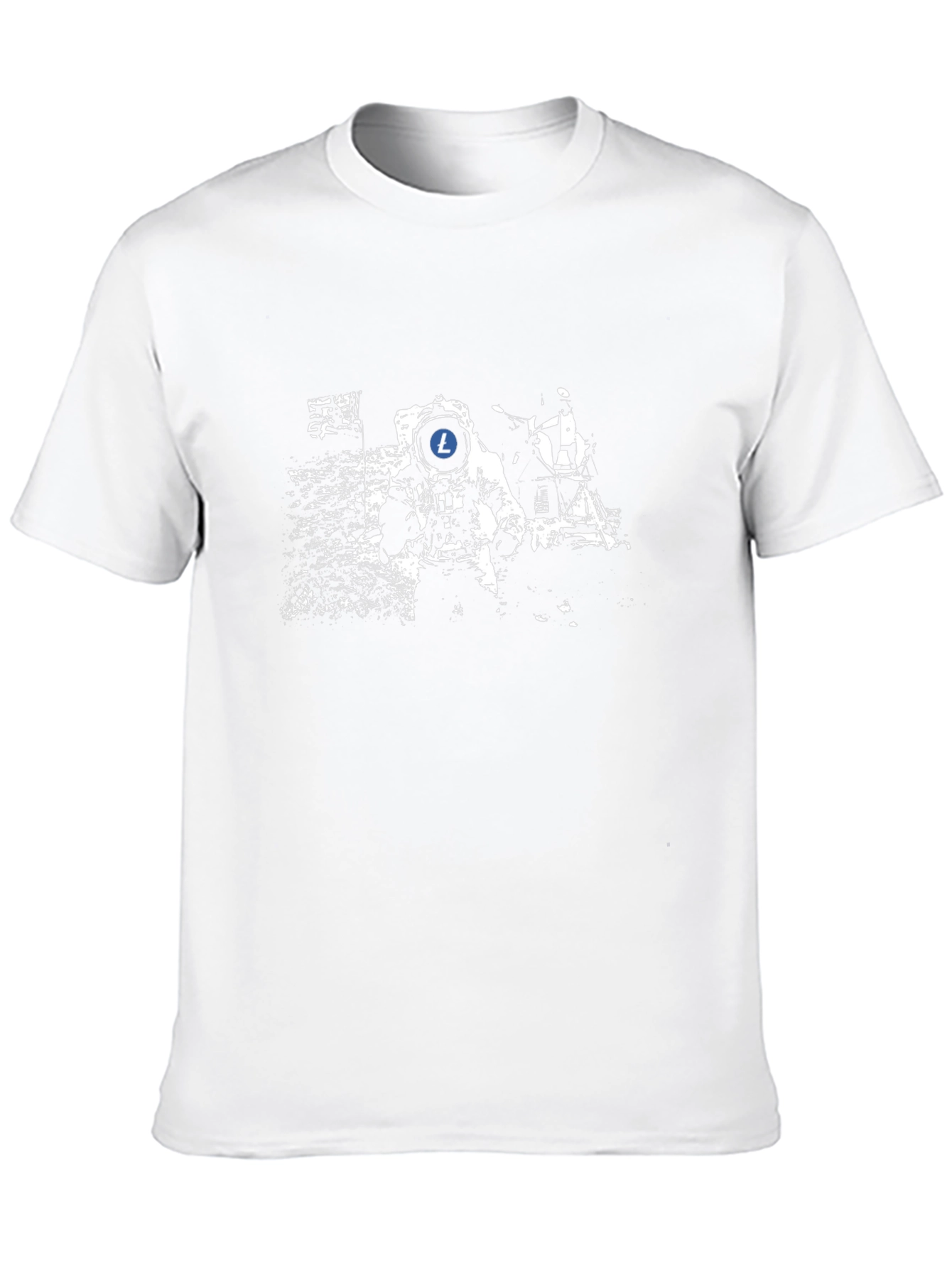 Astronaut Litecoin T-Shirt - Mens Black Tee