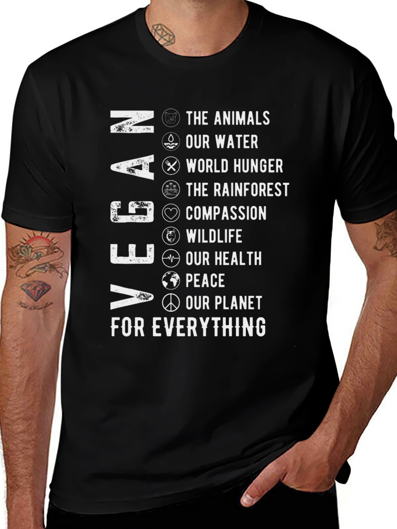 Vegan Cause T-Shirt: Animals Water Compassion
