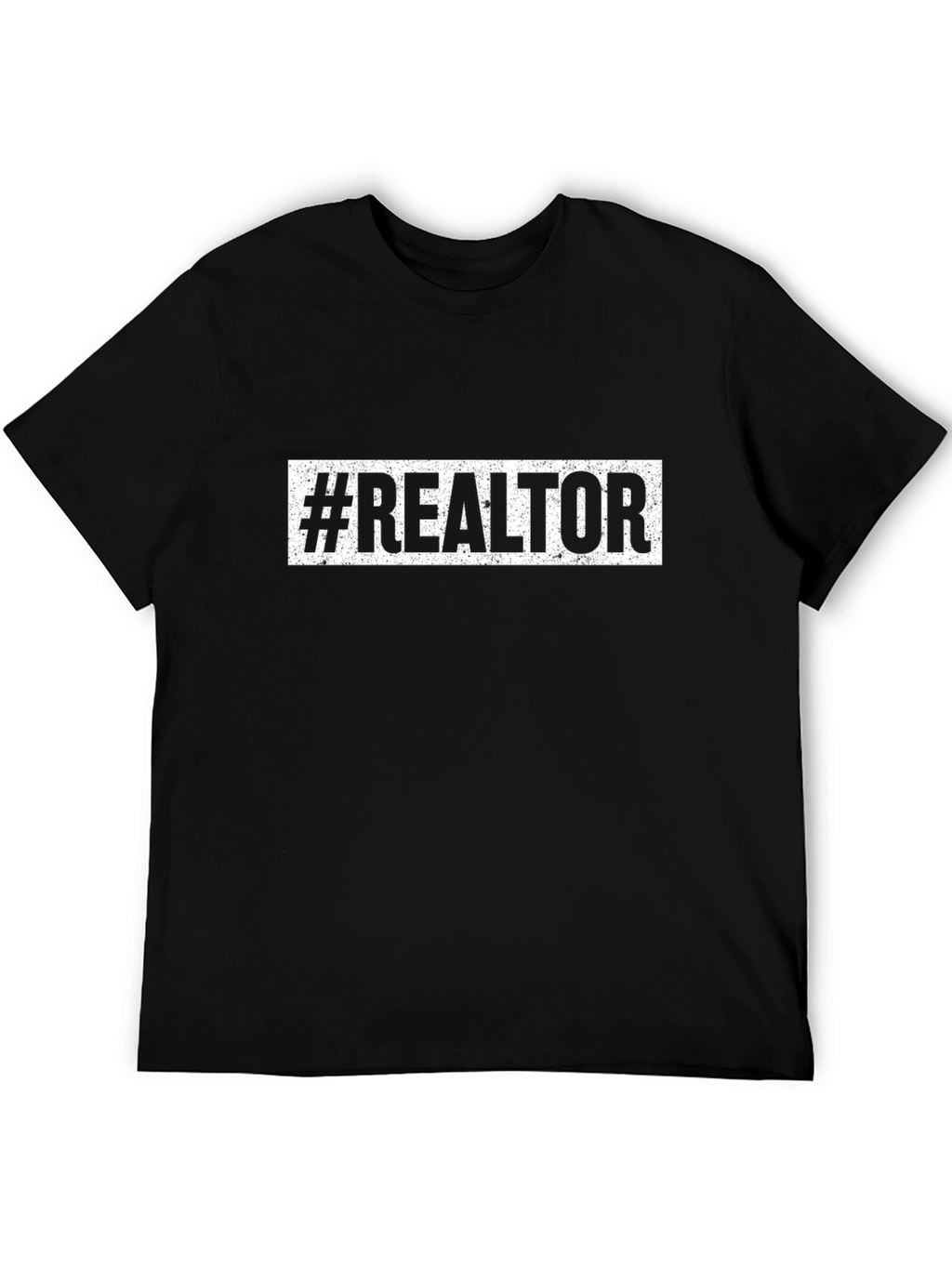 #Realtor T-Shirt - Black Cotton Blend Tee