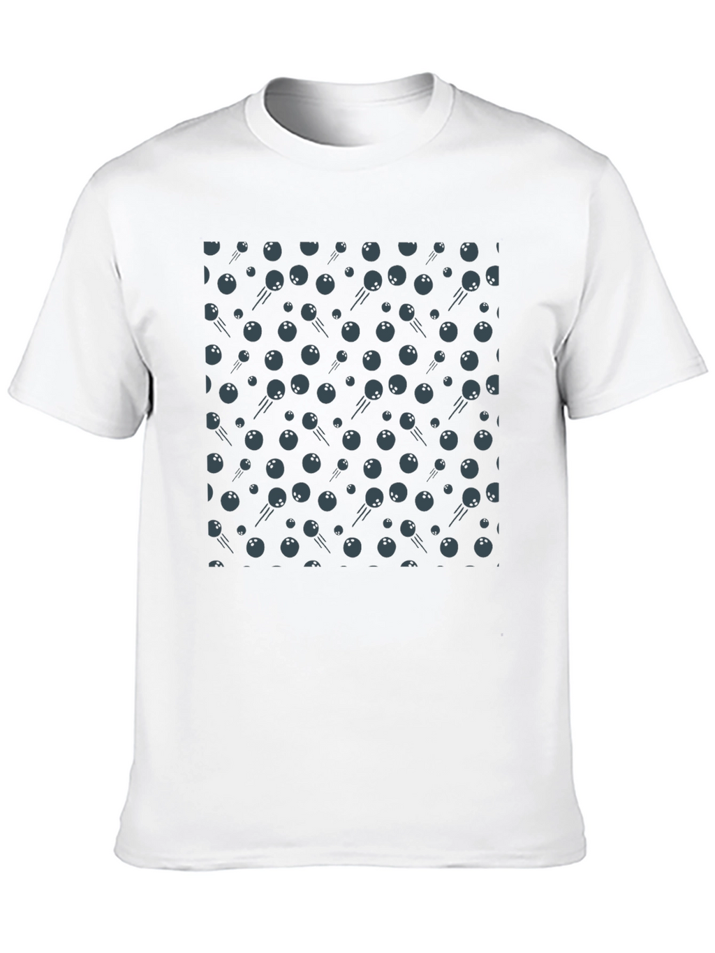 Bowling Ball Patterned Black T-Shirt