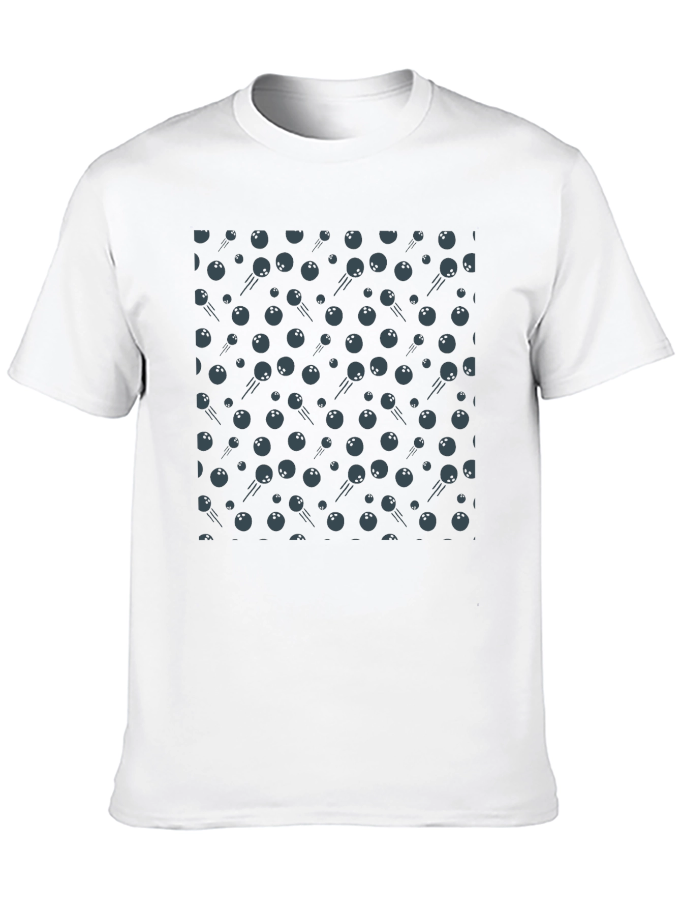 Bowling Ball Patterned Black T-Shirt