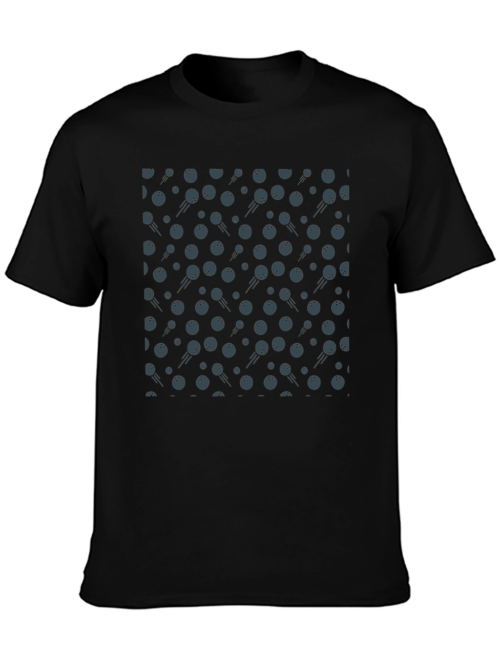Bowling Ball Patterned Black T-Shirt