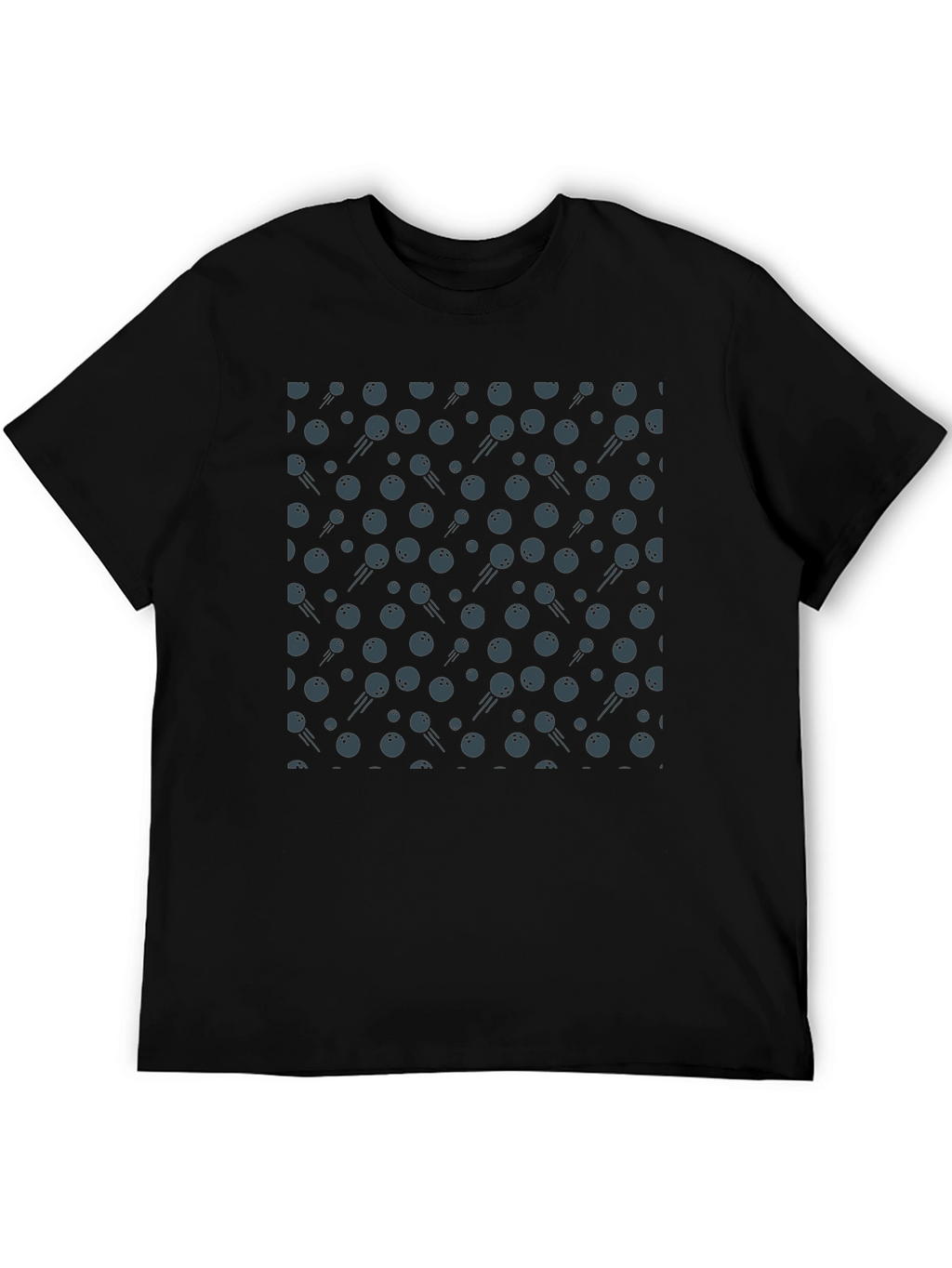 Bowling Ball Patterned Black T-Shirt