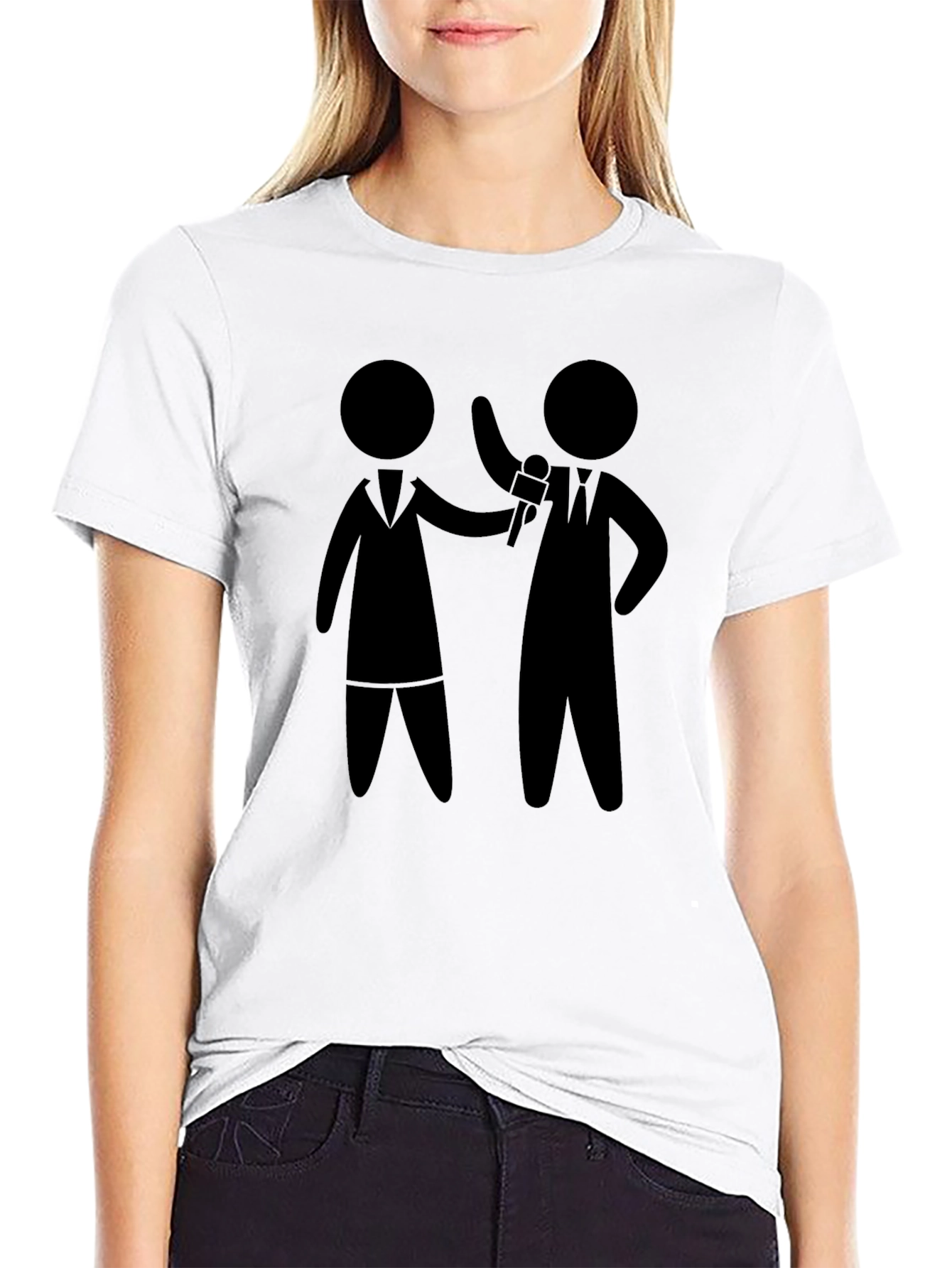 Interview Stick Figure Black T-Shirt
