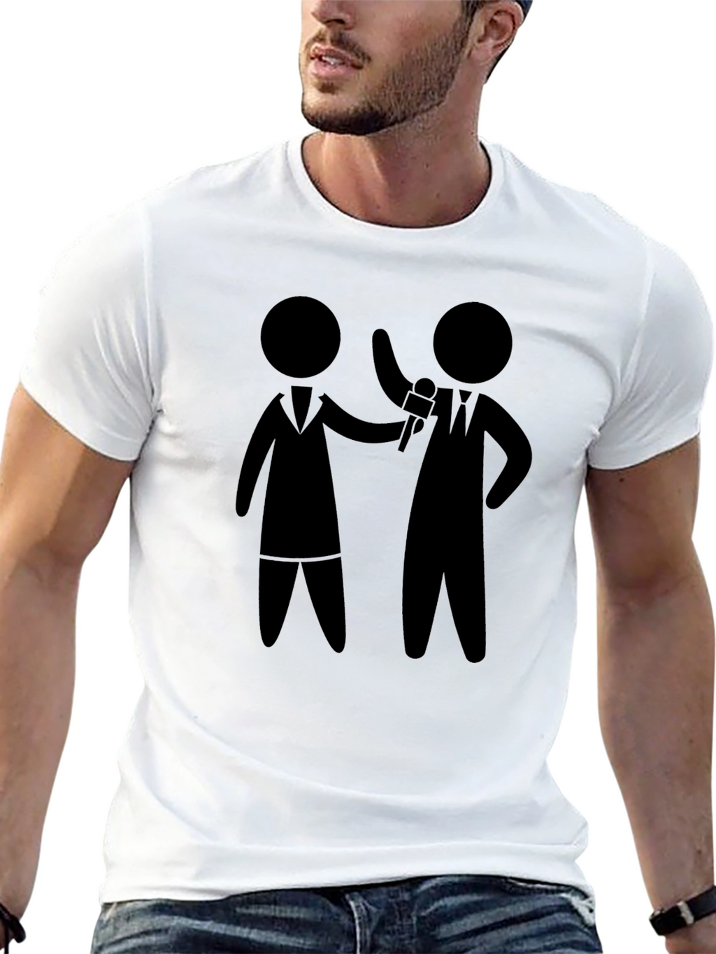 Interview Stick Figure Black T-Shirt