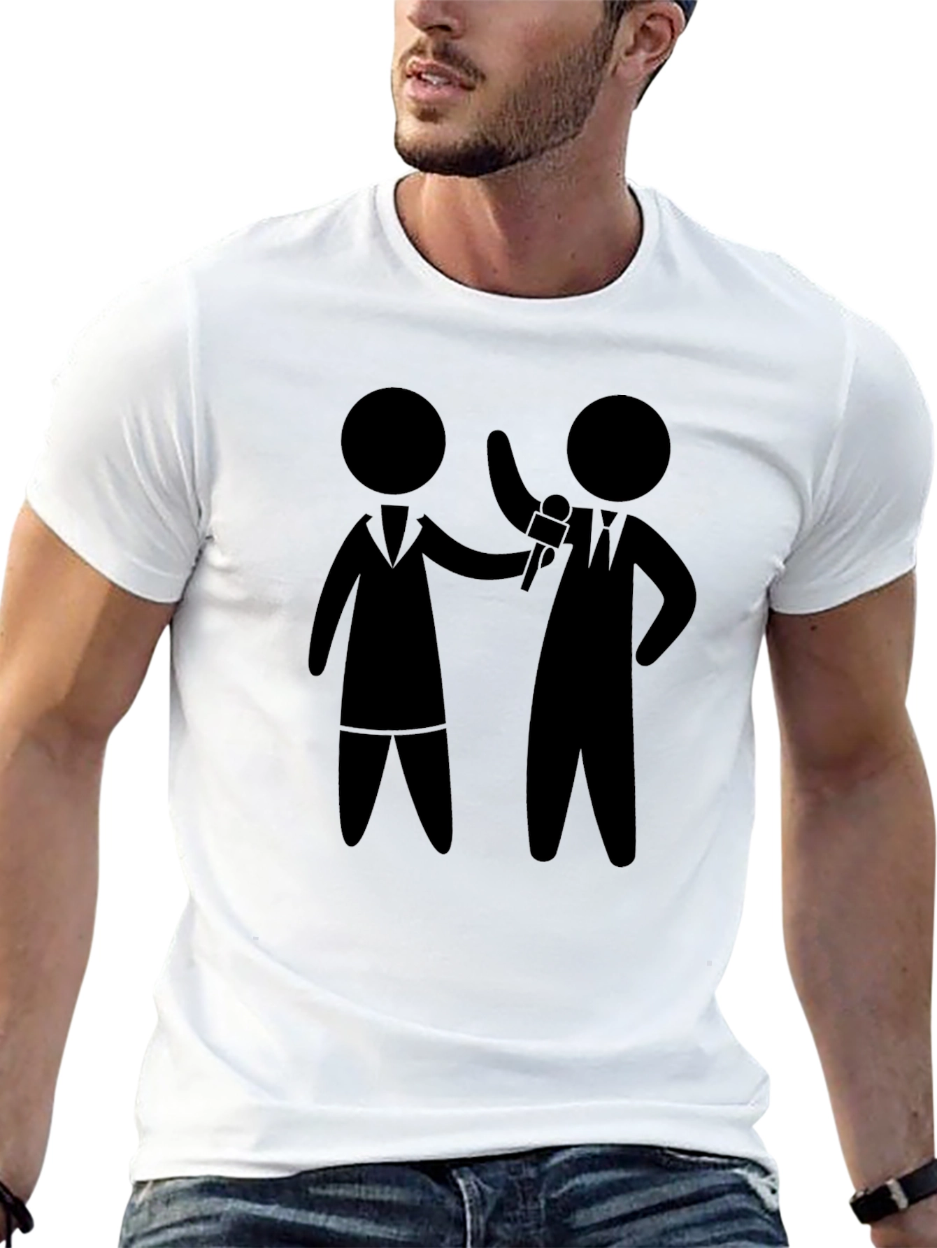 Interview Stick Figure Black T-Shirt