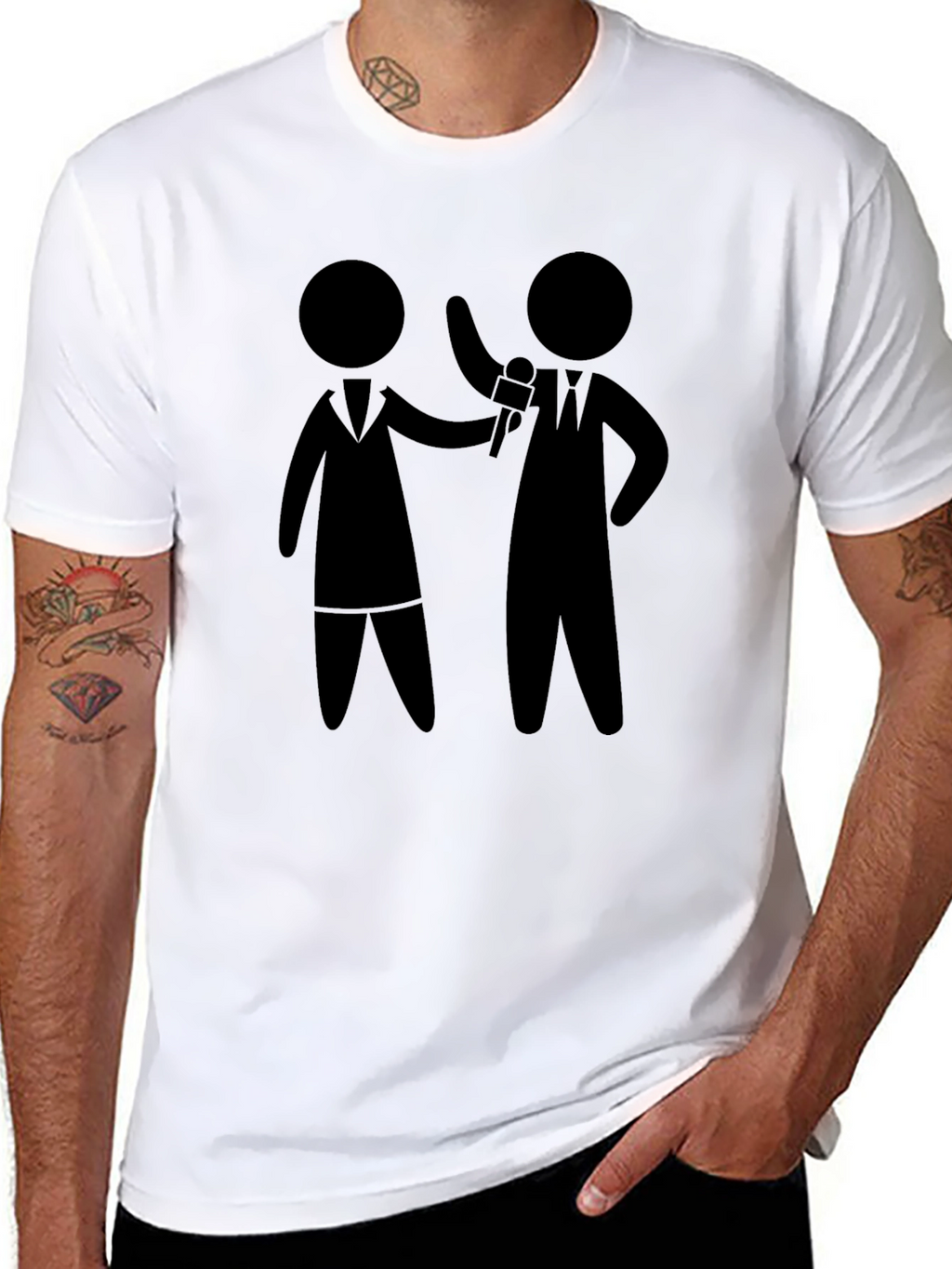 Interview Stick Figure Black T-Shirt