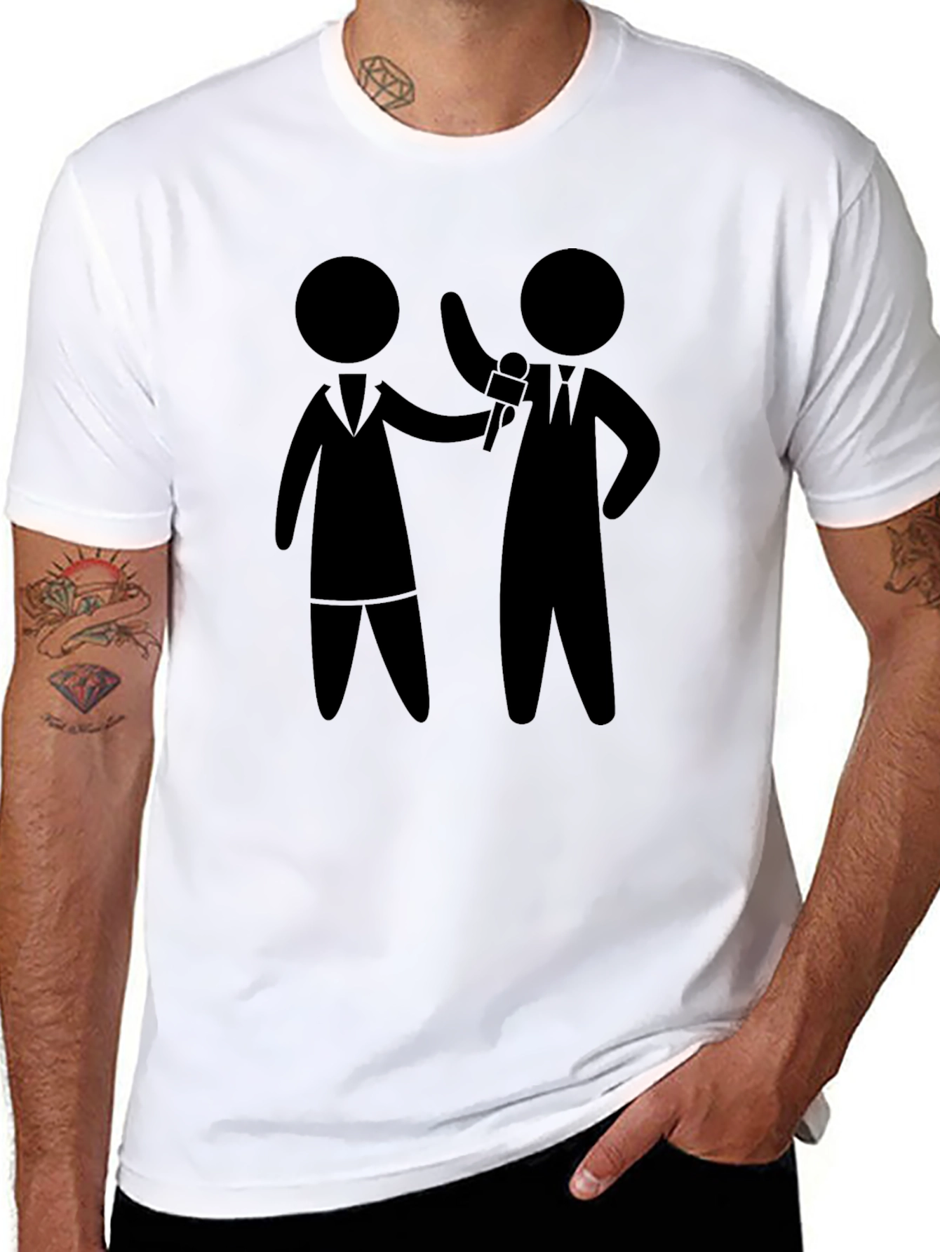 Interview Stick Figure Black T-Shirt
