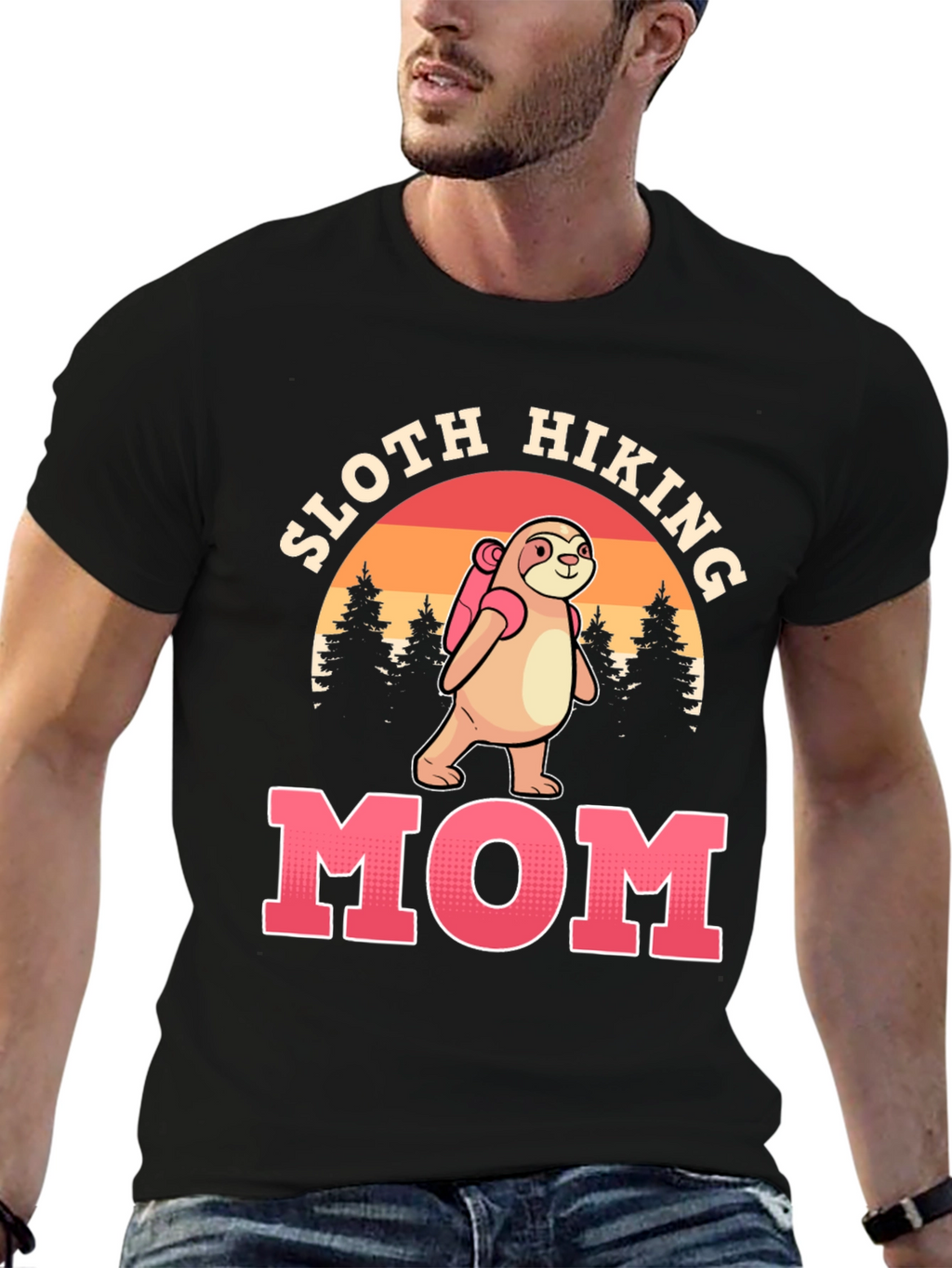 Sloth Hiking Mom T-Shirt - Nature Lover Tee