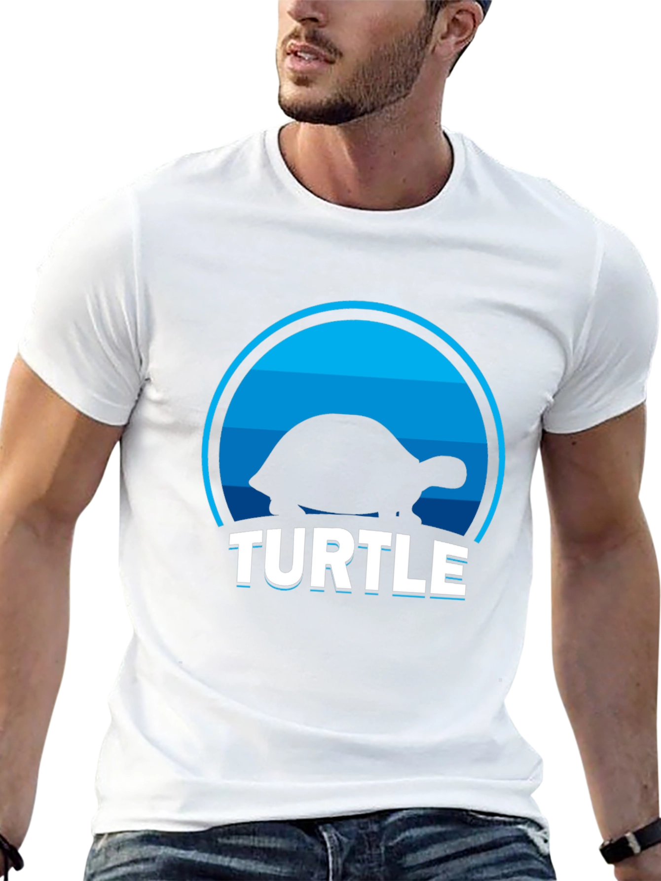 Turtle Silhouette Graphic T-Shirt - Cool Animal Tee