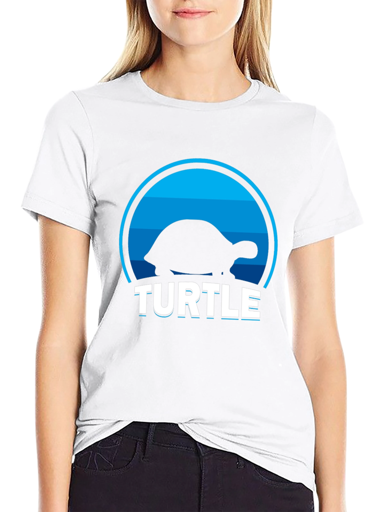 Turtle Silhouette Graphic T-Shirt - Cool Animal Tee