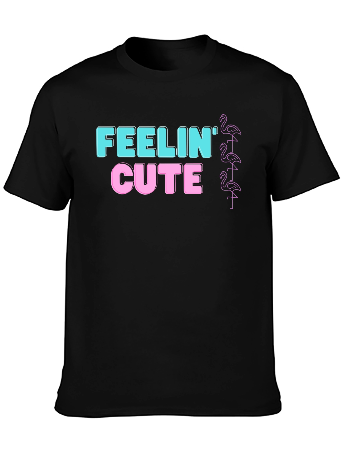Feelin Cute Flamingo Graphic T-Shirt