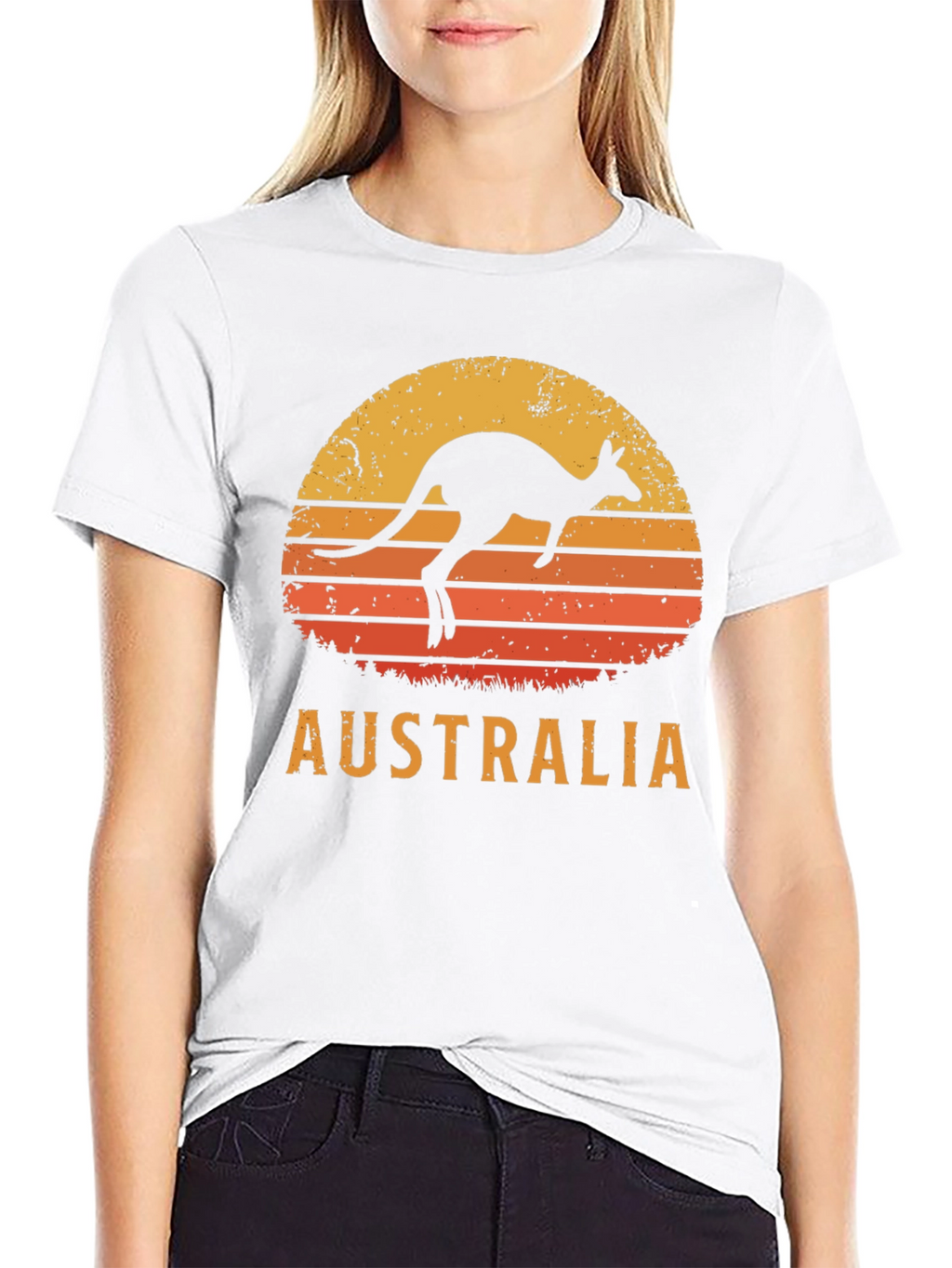 Australia Kangaroo Sunset Graphic T-Shirt