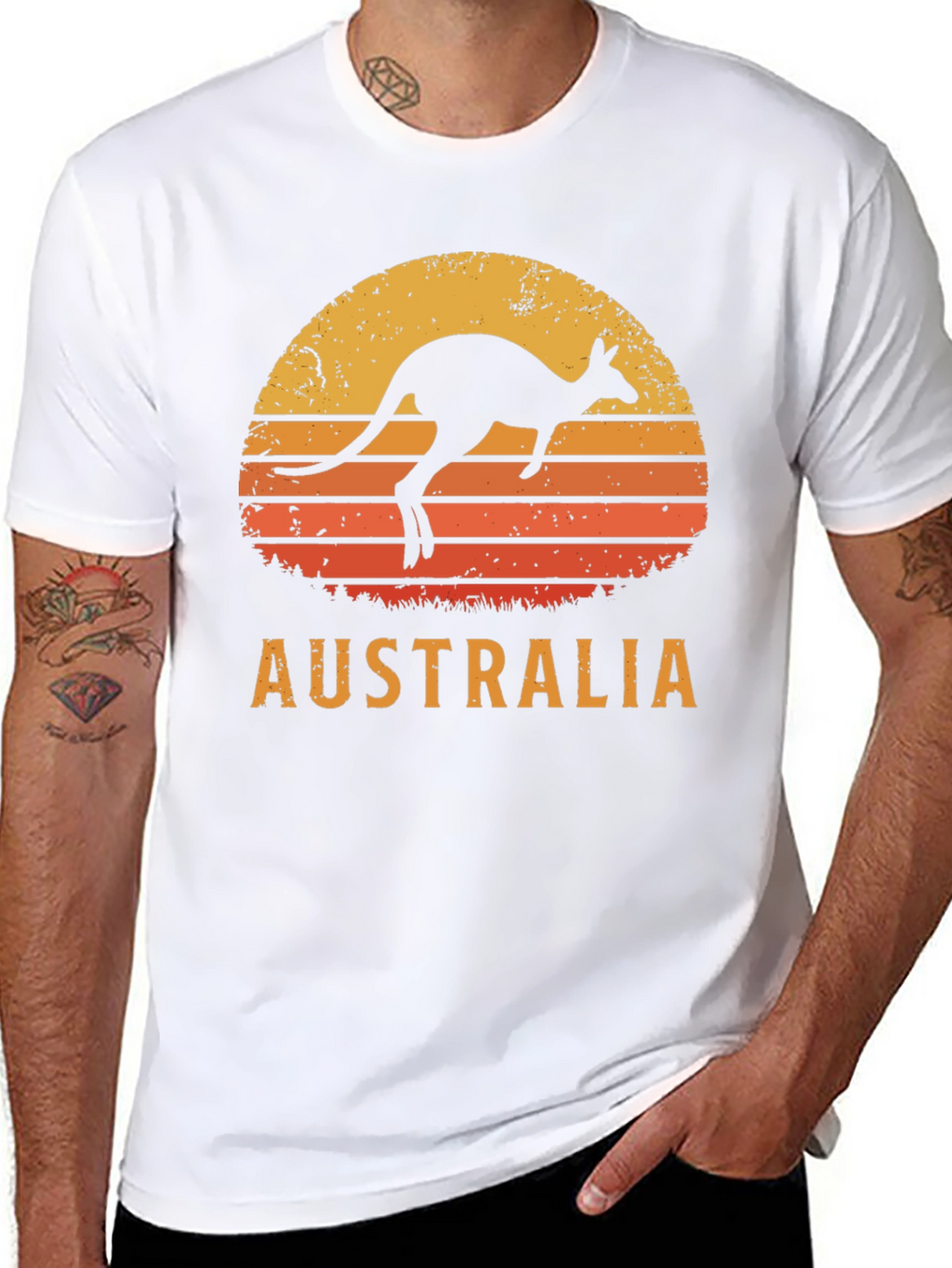 Australia Kangaroo Sunset Graphic T-Shirt