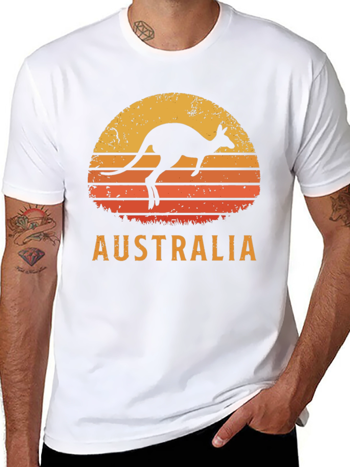 Australia Kangaroo Sunset Graphic T-Shirt