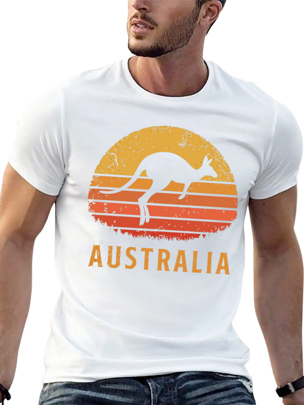 Australia Kangaroo Sunset Graphic T-Shirt