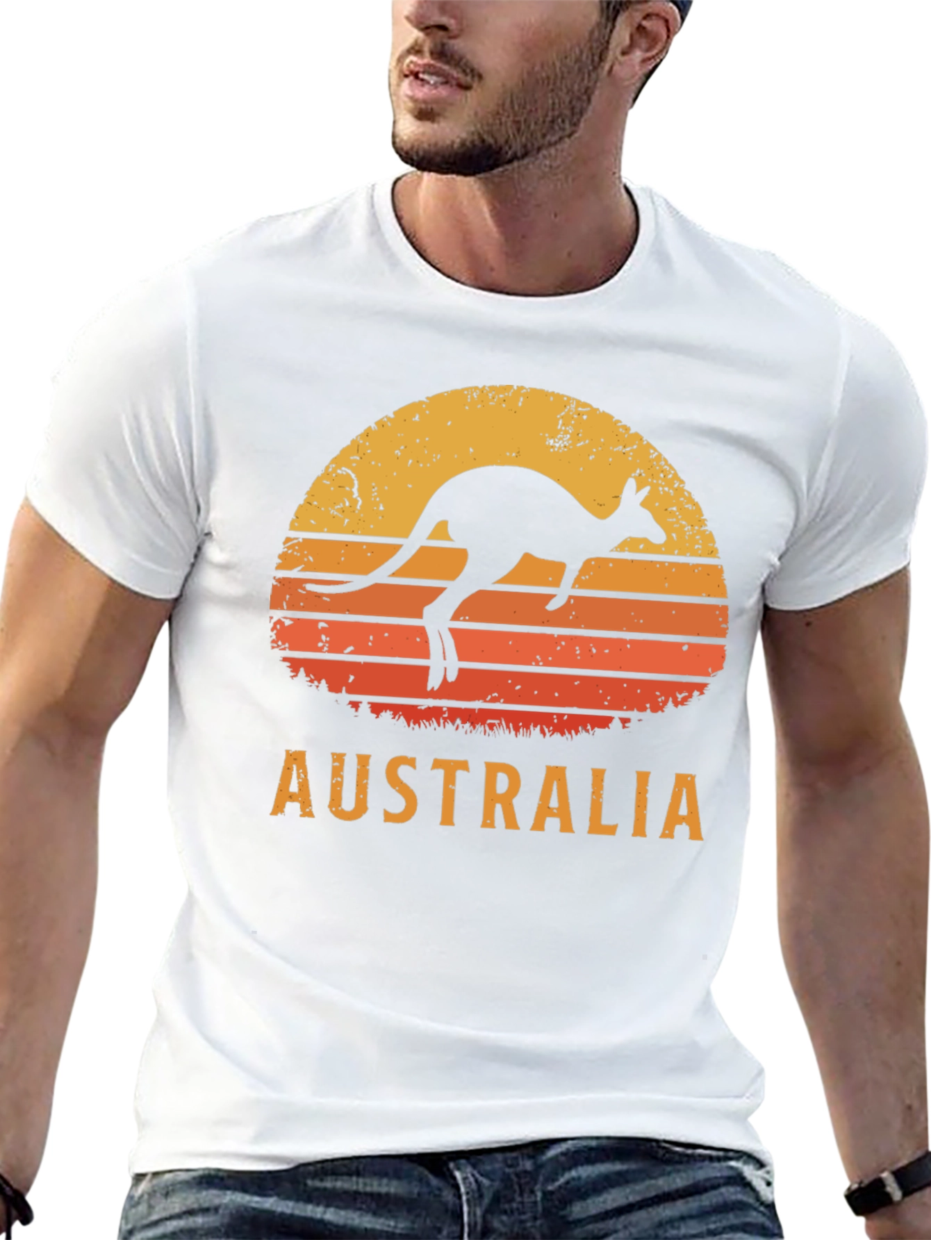 Australia Kangaroo Sunset Graphic T-Shirt