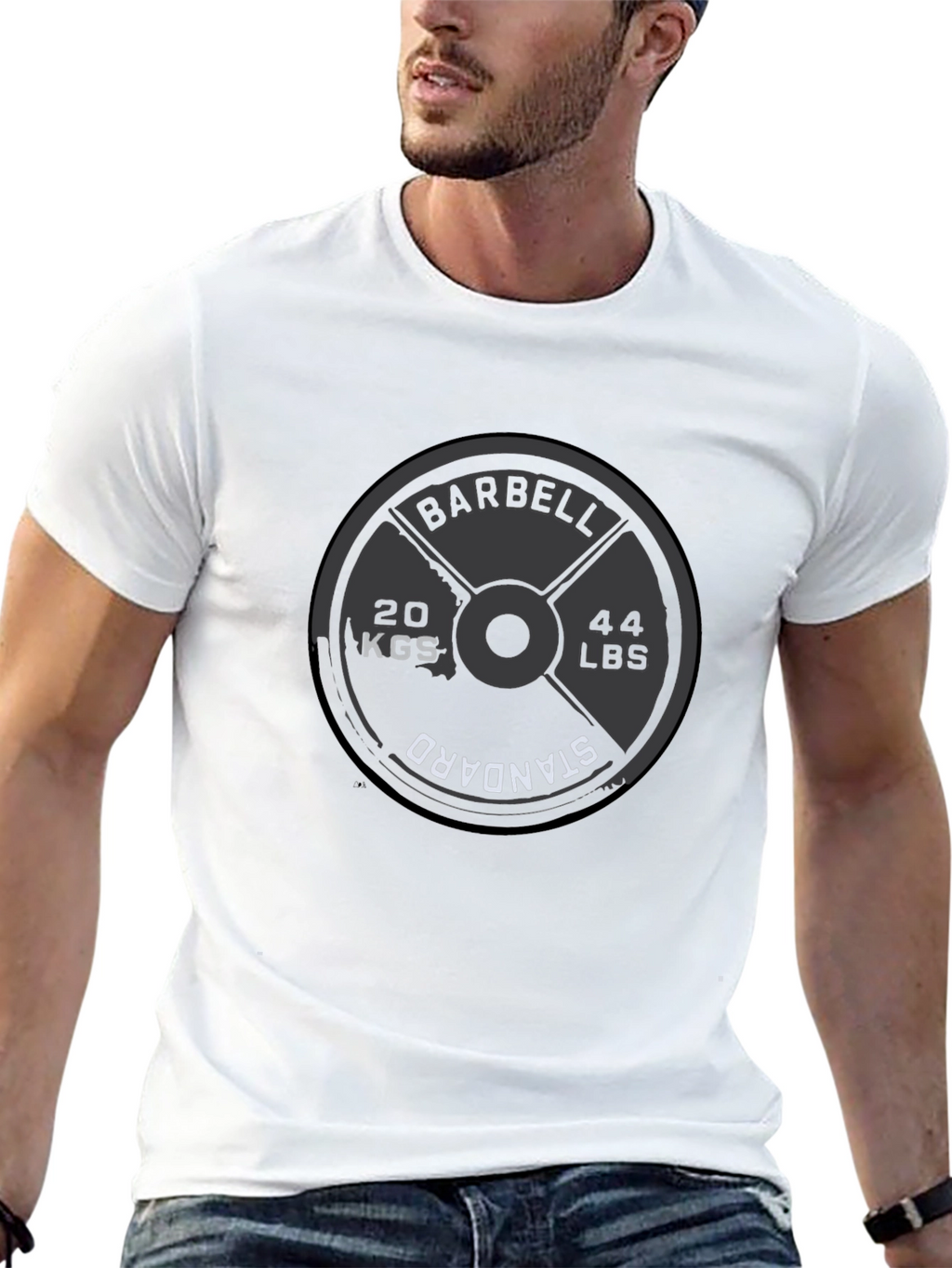 Barbell Weight Plate T-Shirt - Gym & Fitness Apparel
