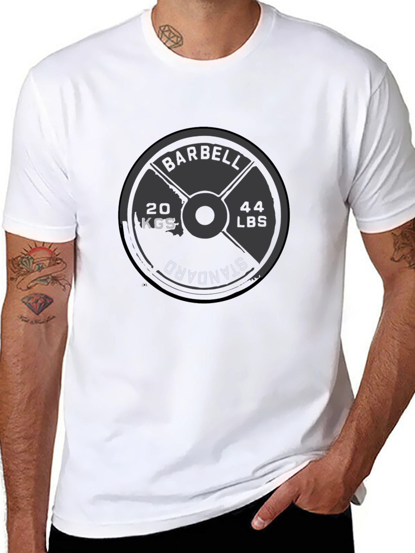 Barbell Weight Plate T-Shirt - Gym & Fitness Apparel