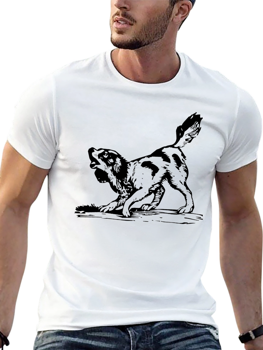 Dog Graphic Black T-Shirt