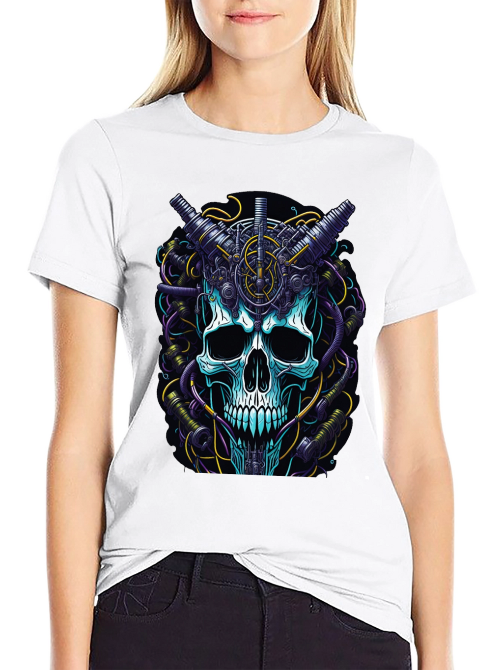 Steampunk Skull Graphic T-Shirt - Mens Black Tee