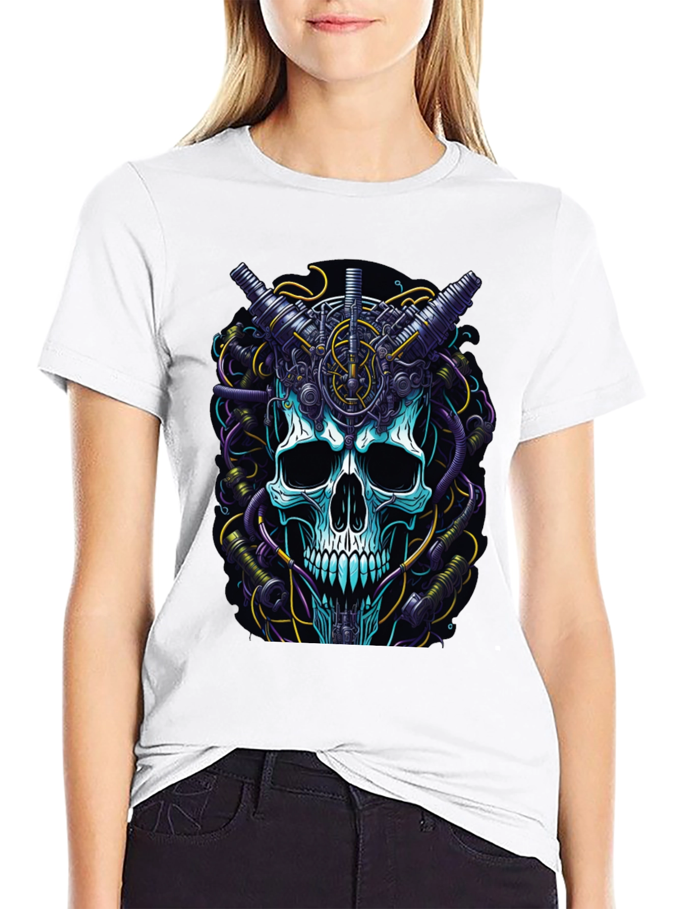 Steampunk Skull Graphic T-Shirt - Mens Black Tee