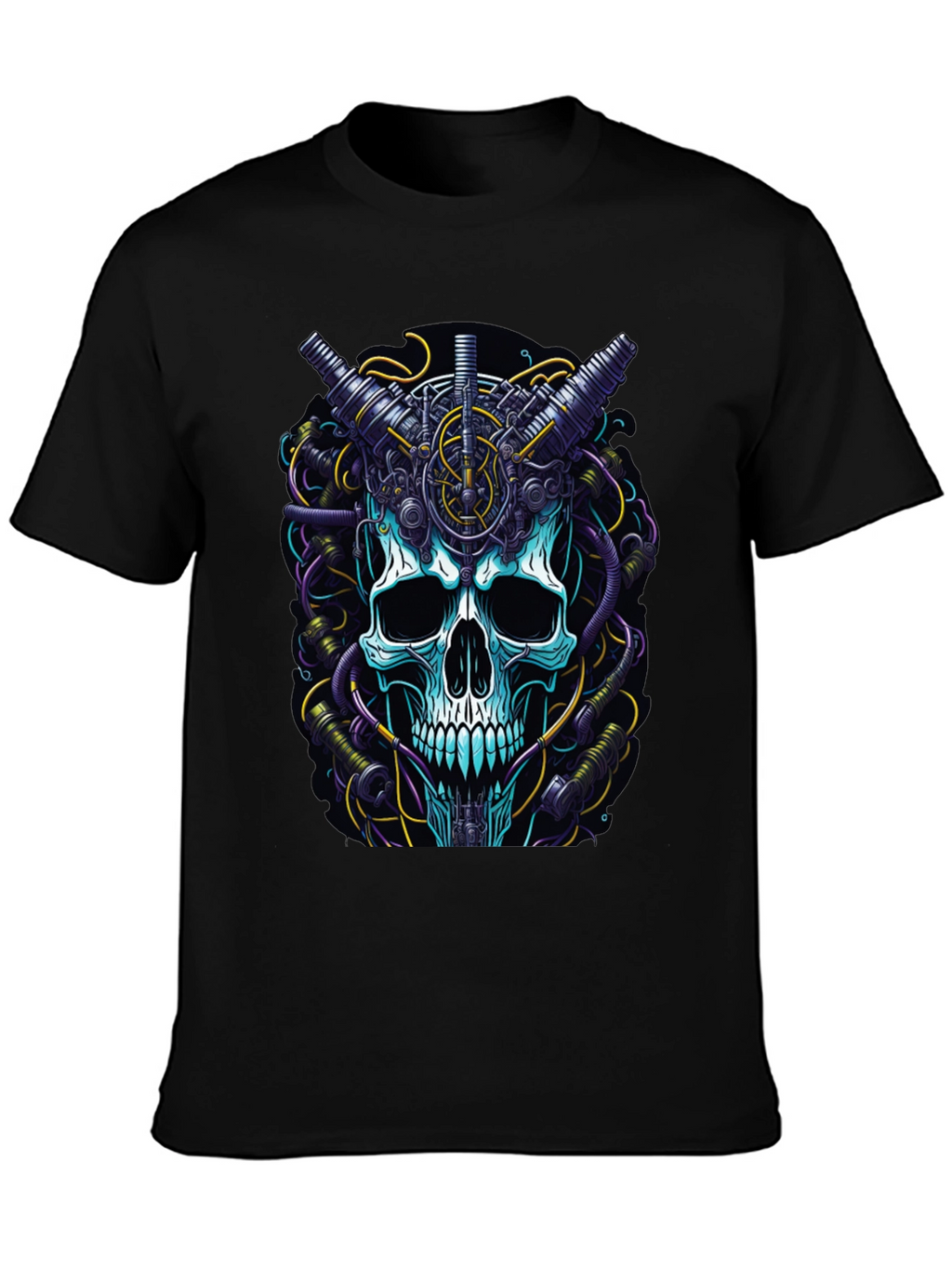 Steampunk Skull Graphic T-Shirt - Mens Black Tee