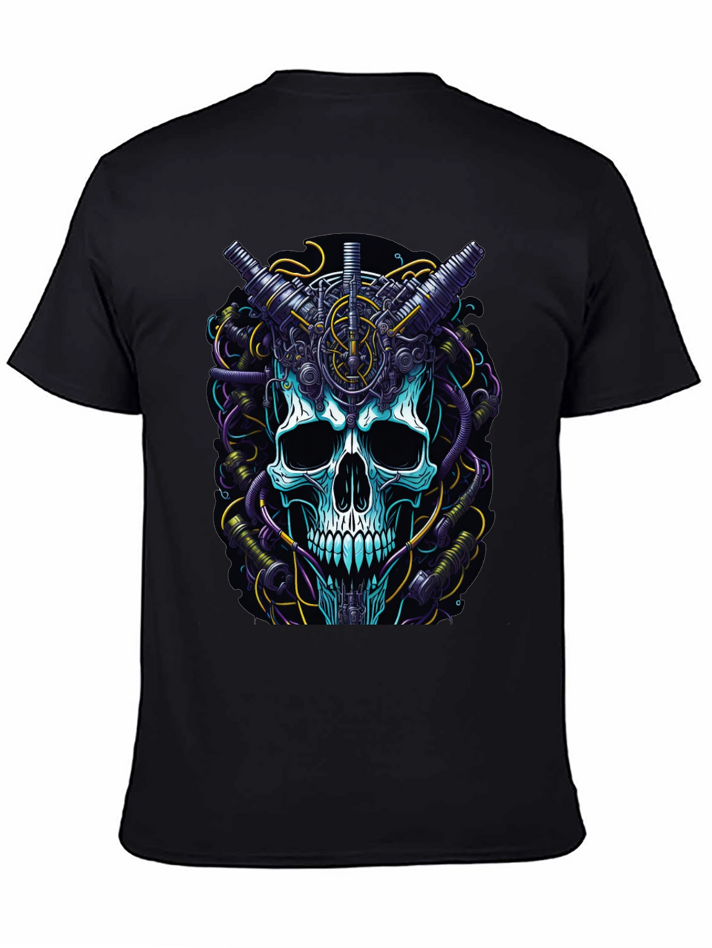 Steampunk Skull Graphic T-Shirt - Mens Black Tee