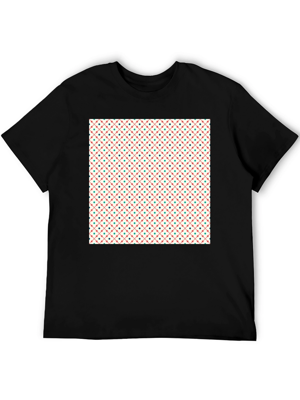 Retro Pattern Crew Neck T-Shirt