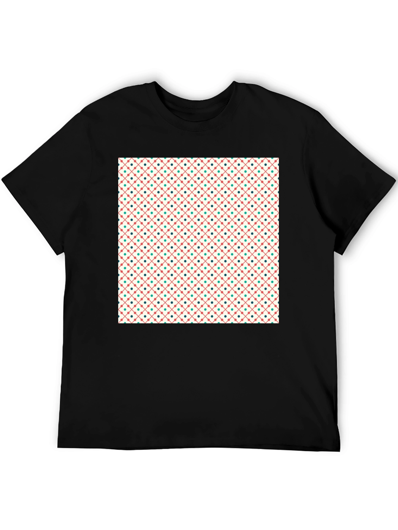 Retro Pattern Crew Neck T-Shirt