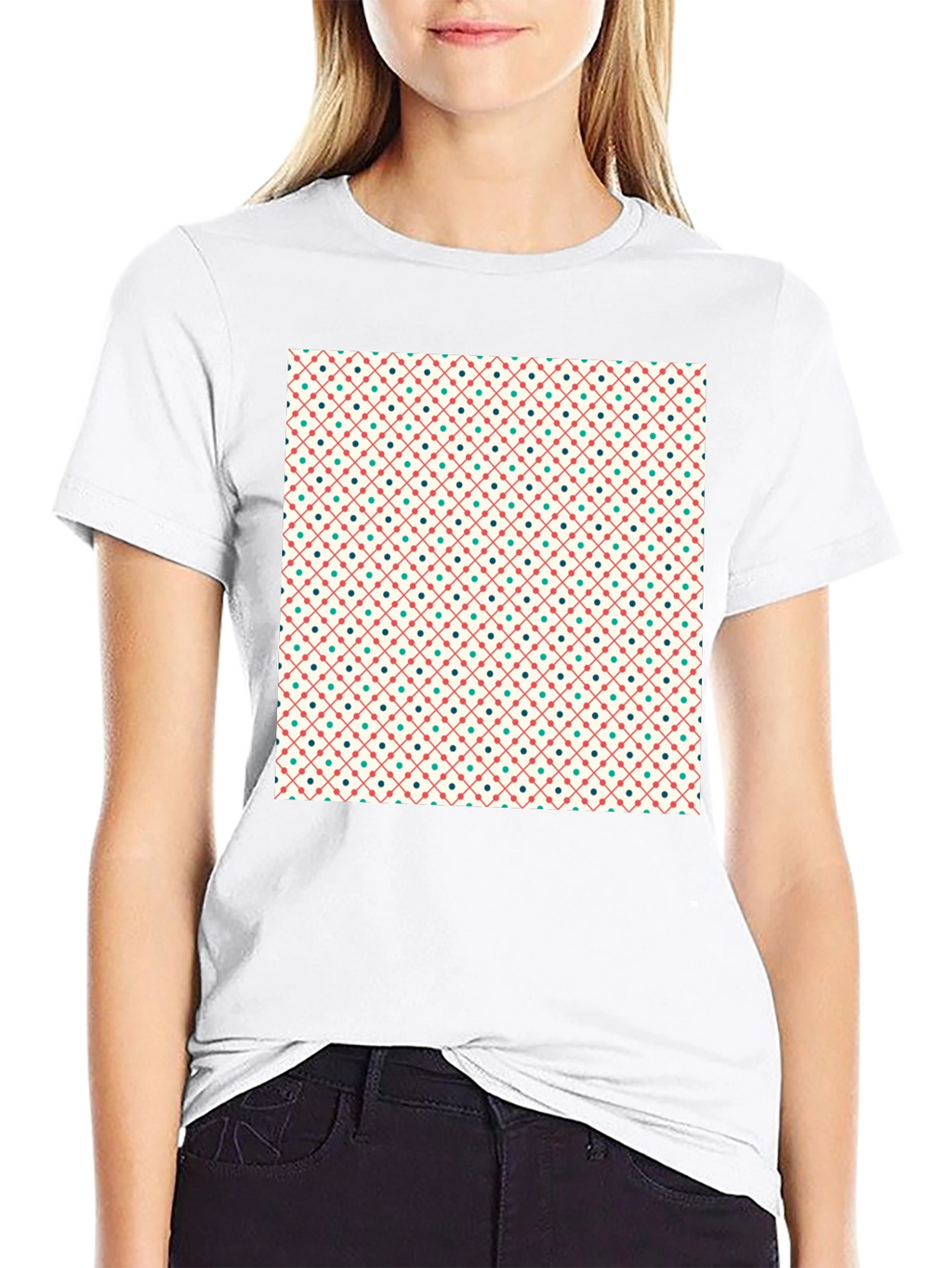 Retro Pattern Crew Neck T-Shirt
