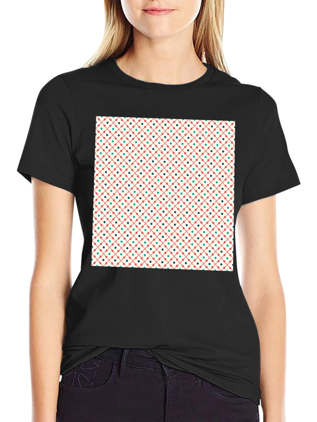 Retro Pattern Crew Neck T-Shirt