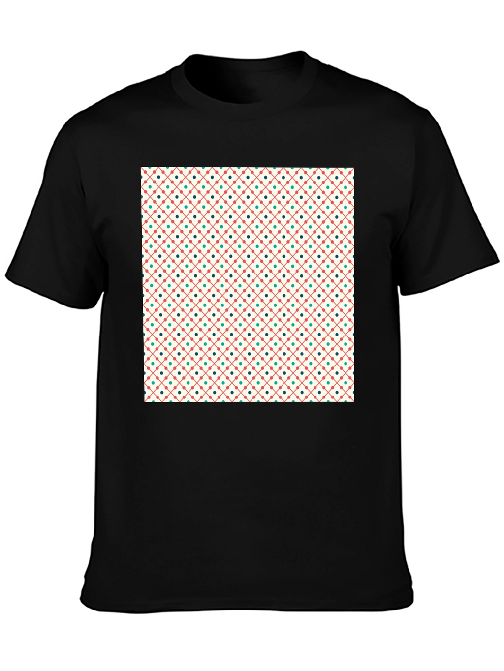 Retro Pattern Crew Neck T-Shirt