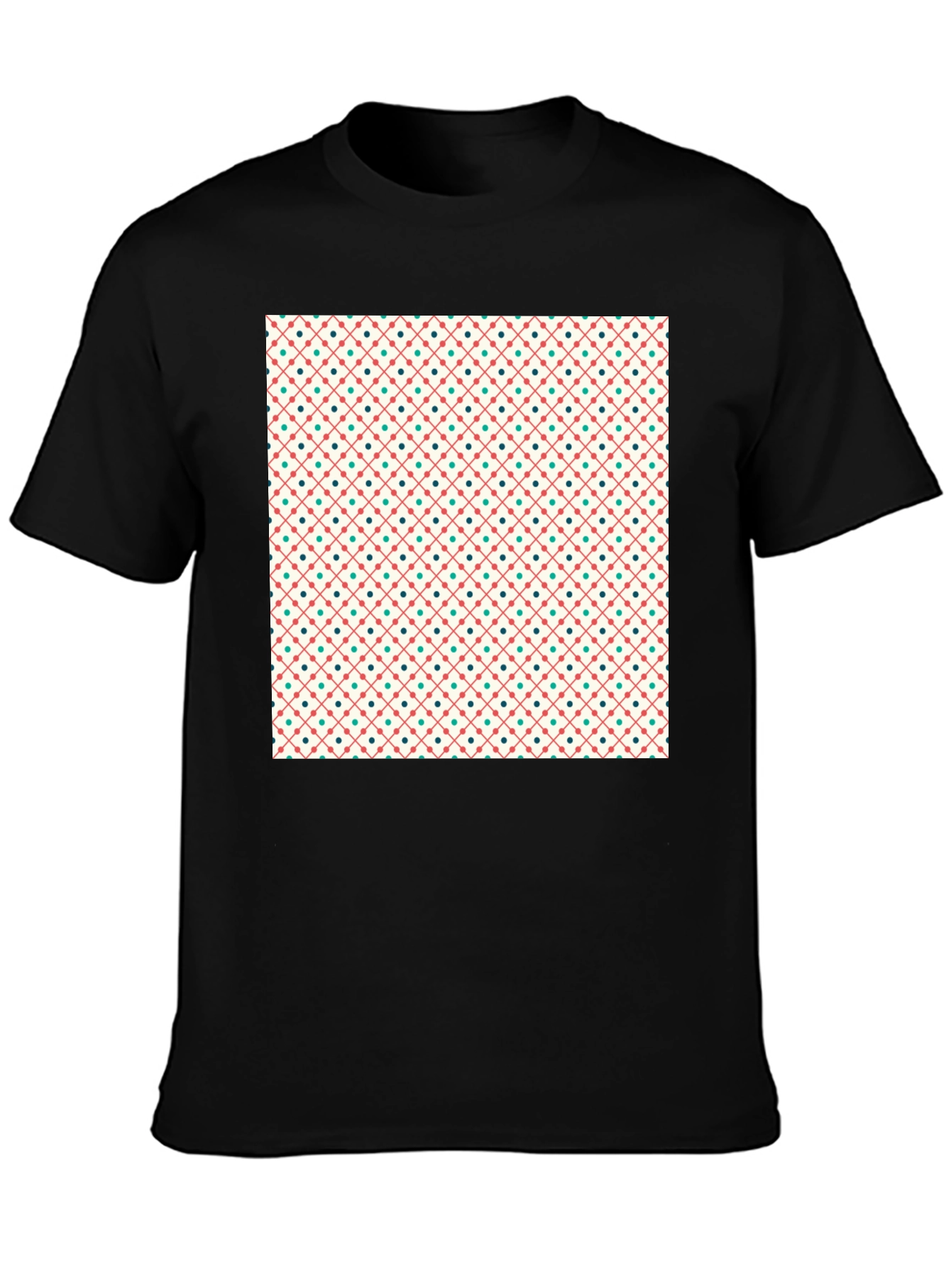 Retro Pattern Crew Neck T-Shirt
