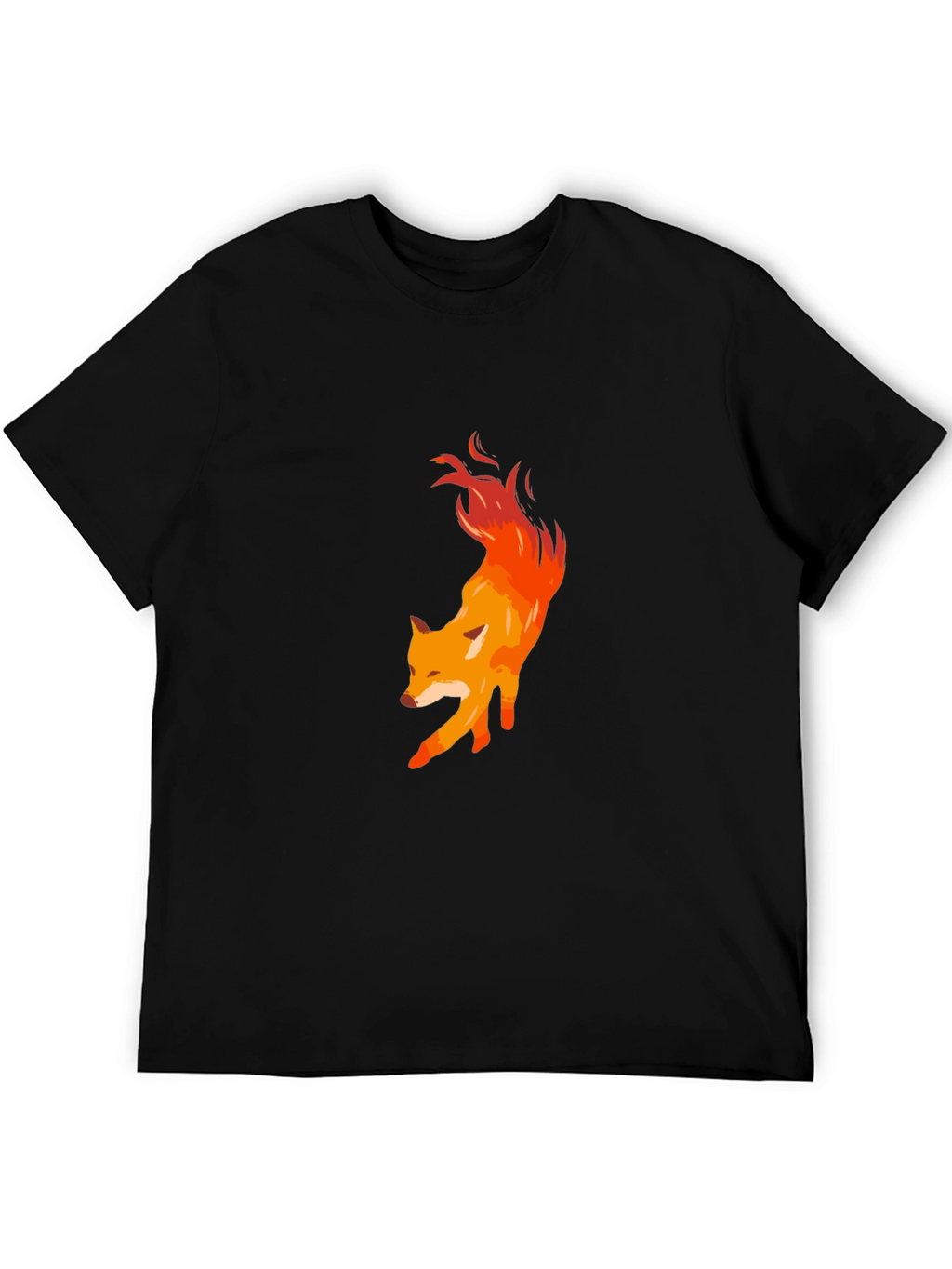 Fiery Fox Graphic Tee - Mens Black T-Shirt