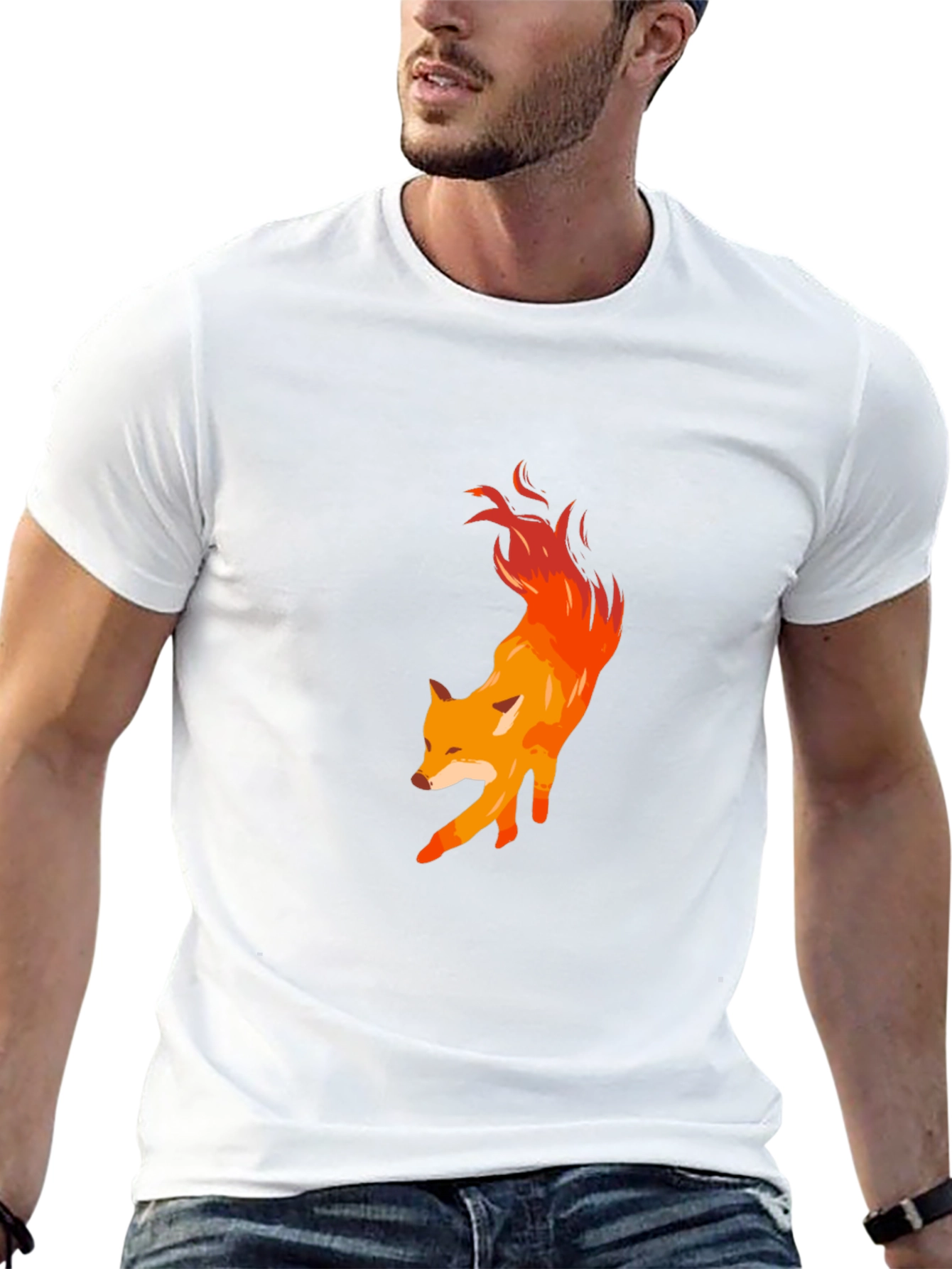 Fiery Fox Graphic Tee - Mens Black T-Shirt