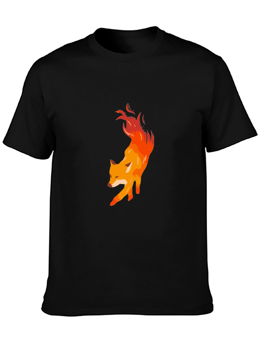 Fiery Fox Graphic Tee - Mens Black T-Shirt