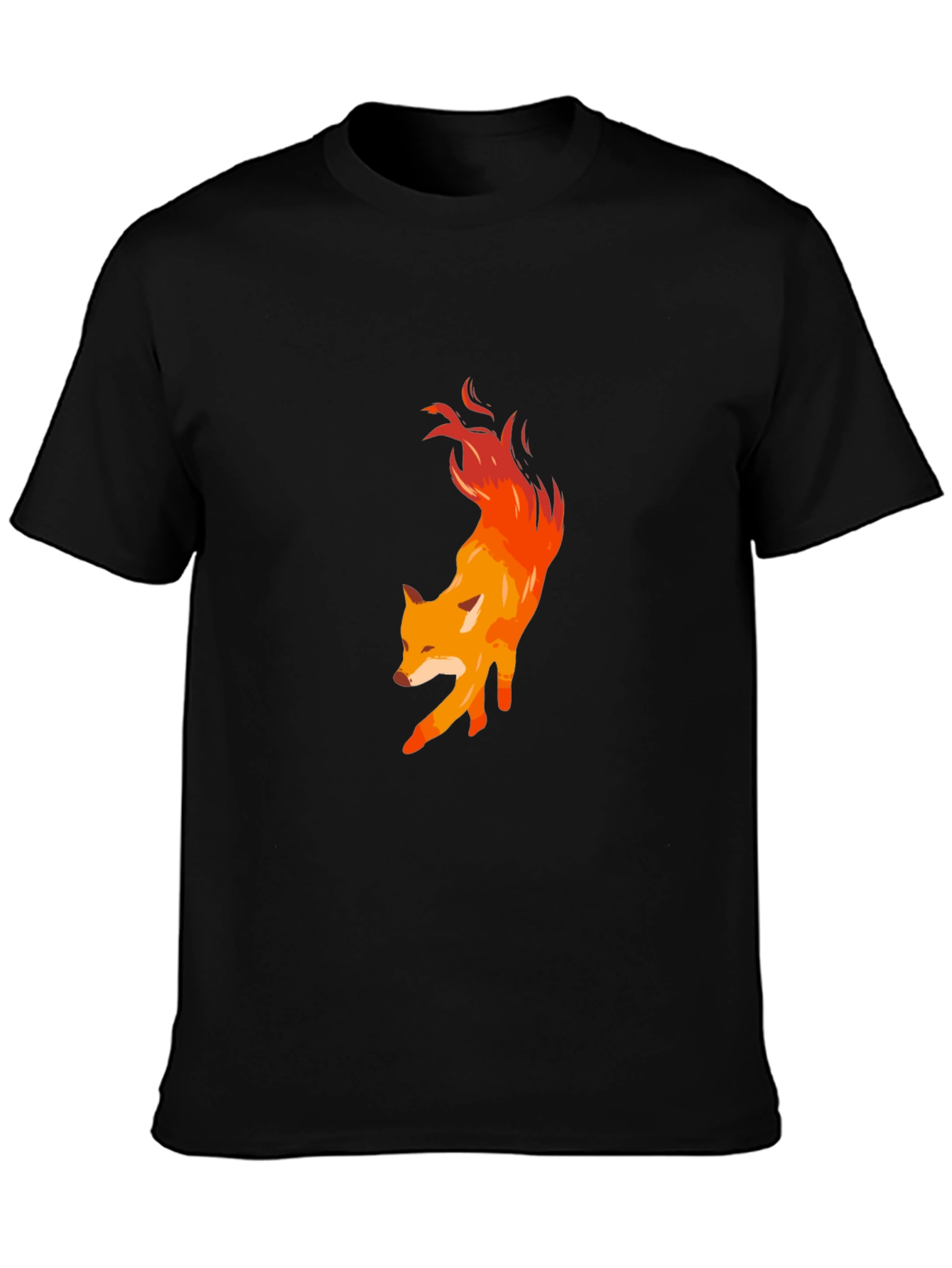 Fiery Fox Graphic Tee - Mens Black T-Shirt
