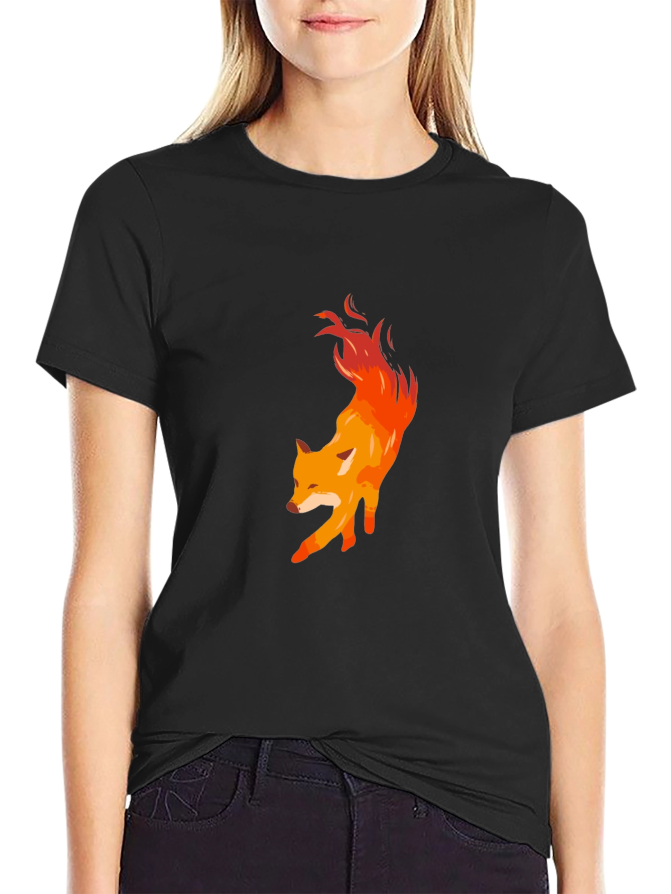 Fiery Fox Graphic Tee - Mens Black T-Shirt